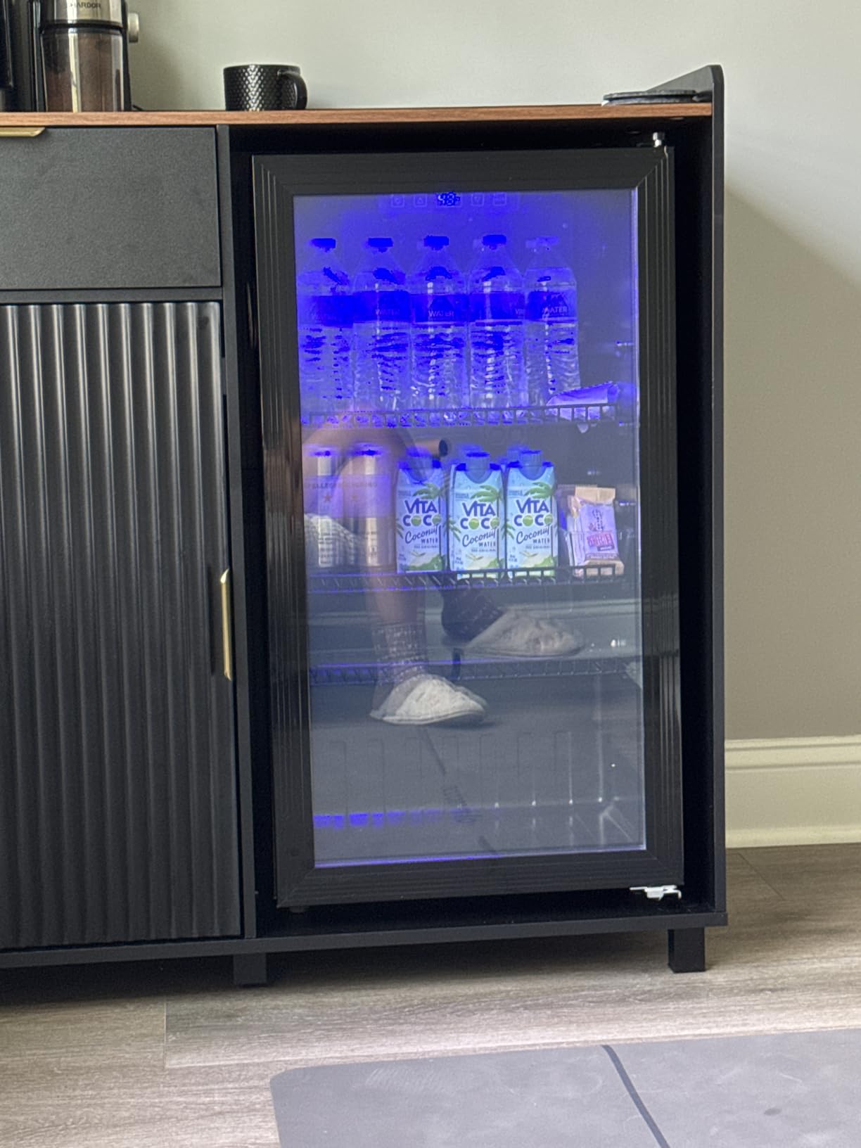 Tehanld Lighted Beverage Refrigerator, 68-Can Gaming Mini Fridge | RGB illuminated glass door, 1.8 cu.ft, 35-65°F digital control, quiet drink cooler for bedroom, game room, home bar customer photo 2