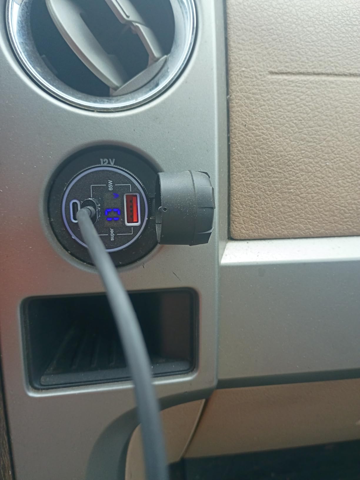 130W 3-Port USB C Super Fast Car Charger (with Voltage Display) for Samsung | Type C Car Charger Adapter Accessories, for Galaxy S26/S25/S24/S23/S22 Ultra/Z Fold, Android Phone, with 240W 3FT USB-C Cable customer photo 1