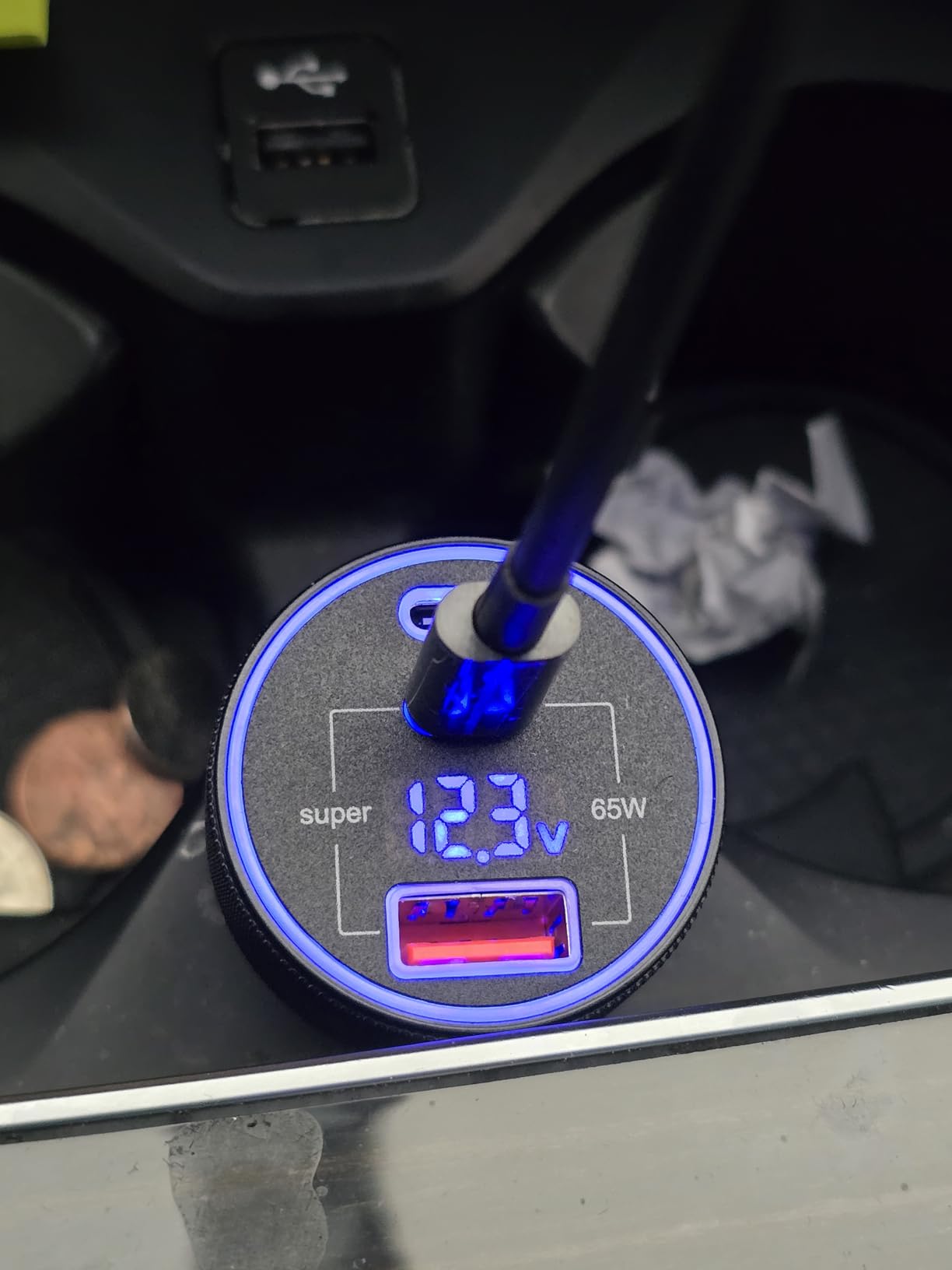 130W 3-Port USB C Super Fast Car Charger (with Voltage Display) for Samsung | Type C Car Charger Adapter Accessories, for Galaxy S26/S25/S24/S23/S22 Ultra/Z Fold, Android Phone, with 240W 3FT USB-C Cable customer photo 2