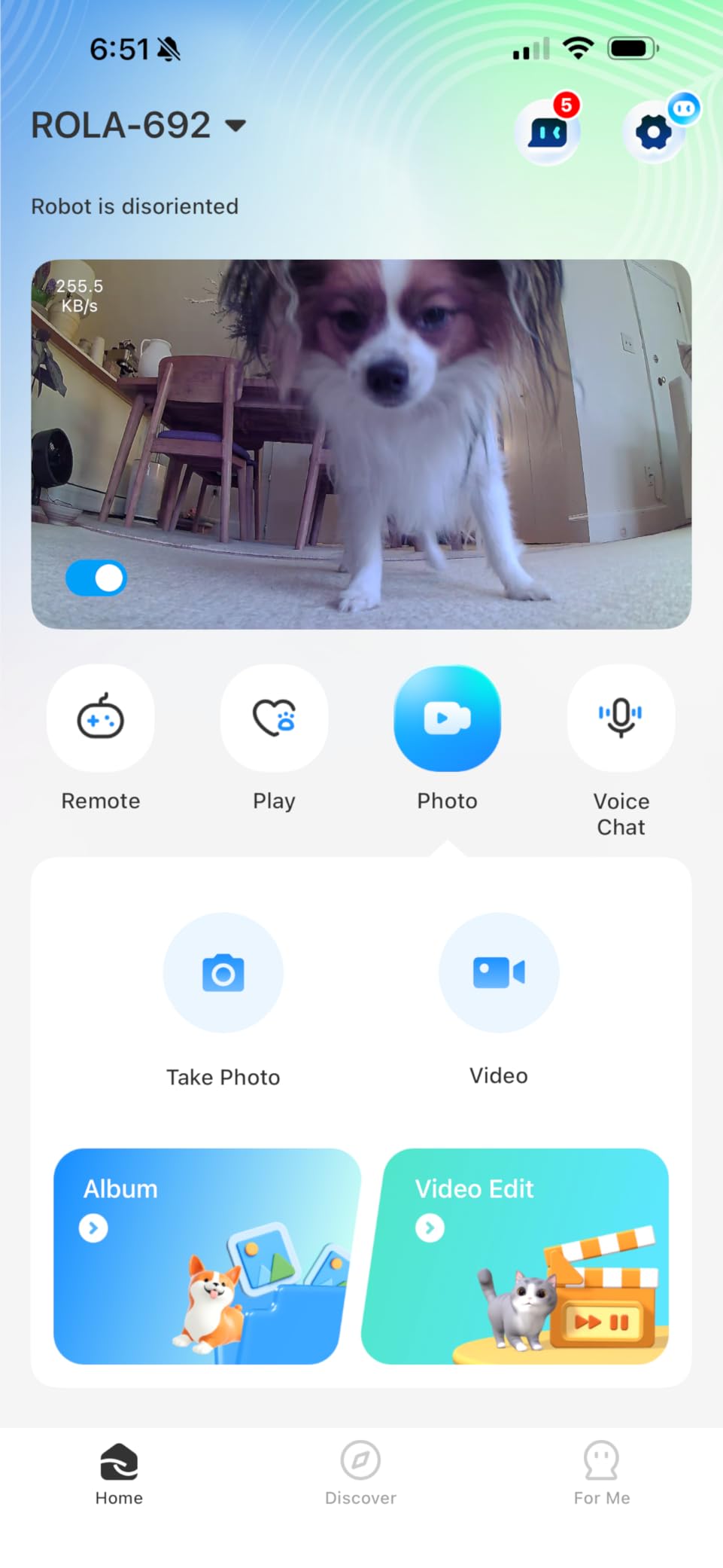 Enabot EBO ROLA PetPal Mobile 2.5K Pet Camera Robot with Treat Dispenser | Whole-Home Mobility, Two-Way Talk, Night Vision, Auto-Recharge, Interchangeable Modular Design customer photo 2