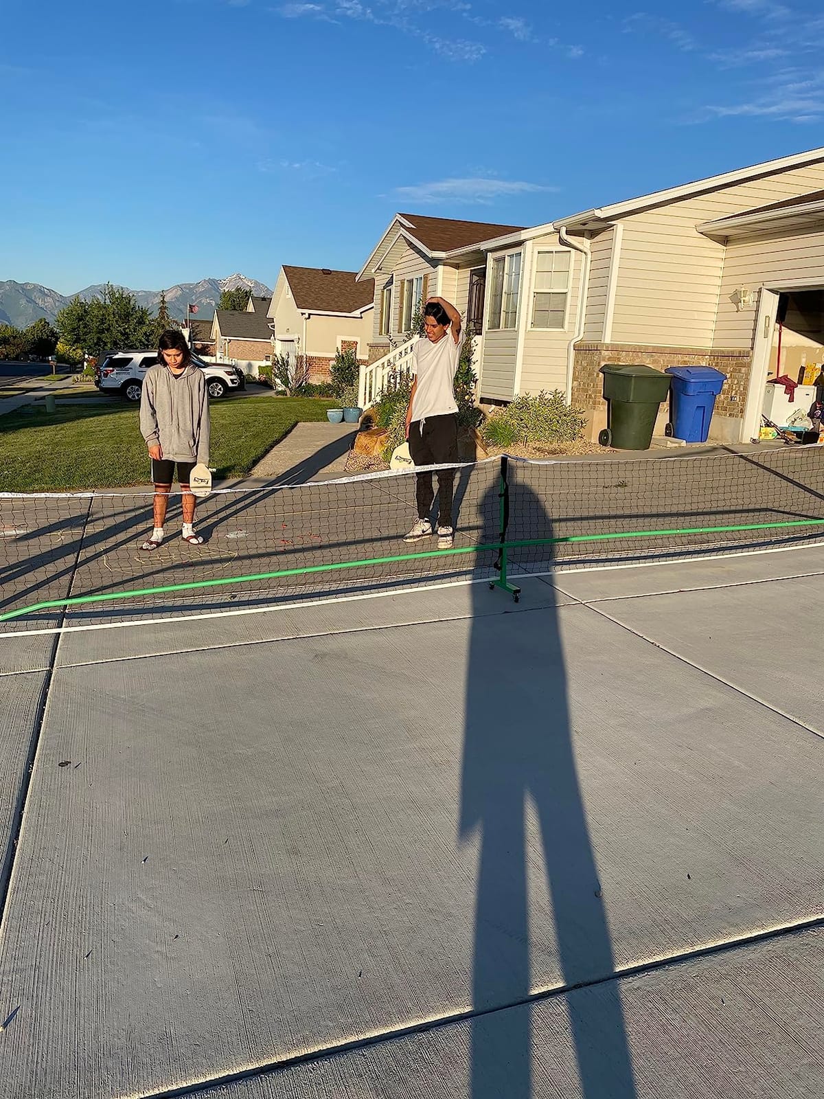 Pickleball Net, Pro Aluminum Frame with Dual-Side Tensioning System | Locking Wheels, 22FT Tournament Regulation Size, Portable with Carry Bag for Outdoor & Driveway customer photo 2