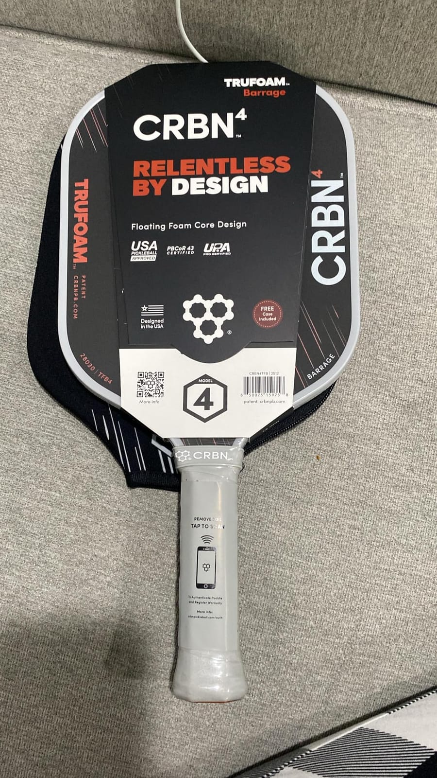CRBN Pickleball - TruFoam Barrage - Carbon Fiber Pickleball Paddle | 100% Foam Floating Core Designed for Maximum Power, 14mm customer photo 2