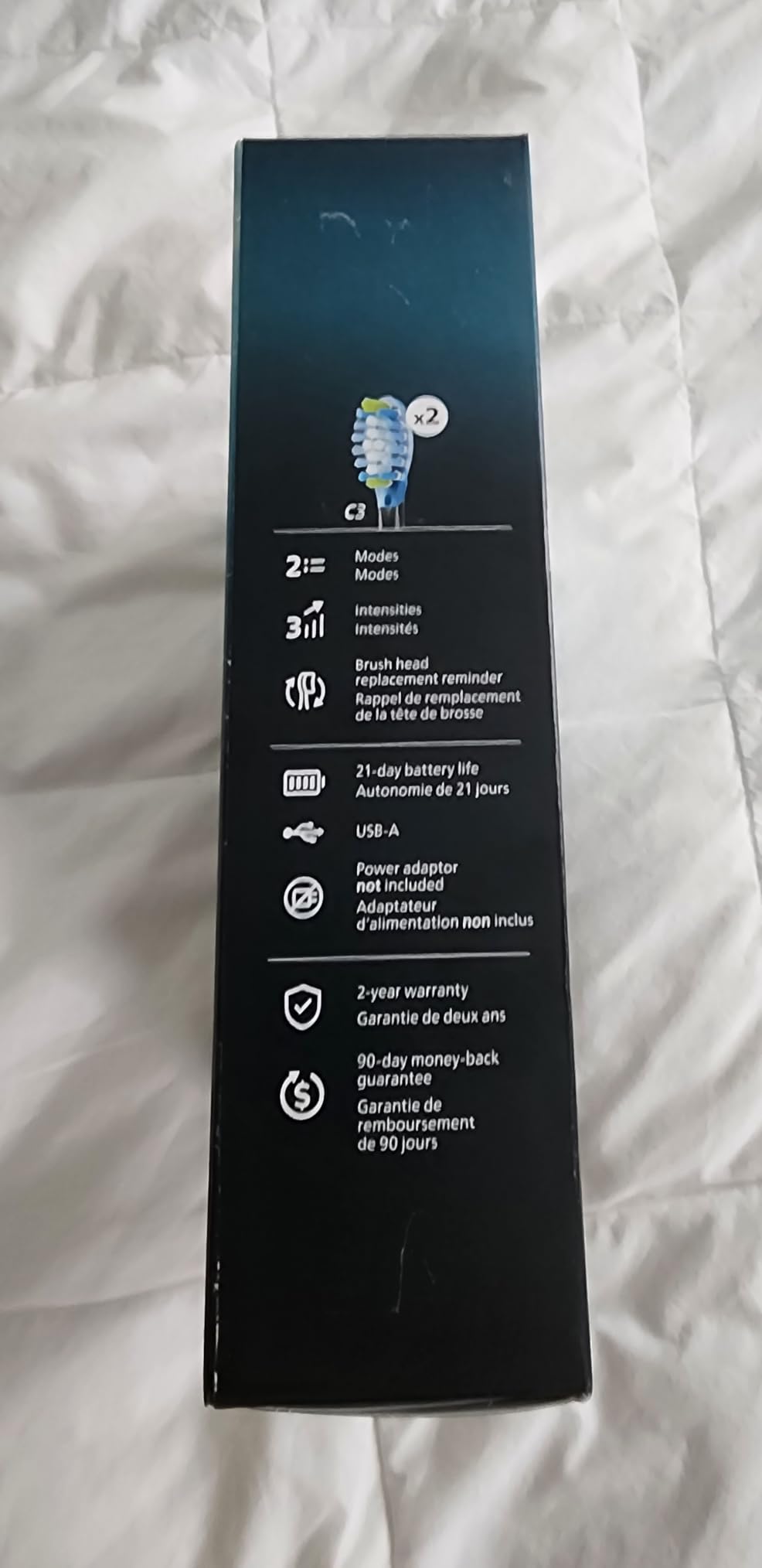Philips Sonicare 5950 Rechargeable Electric Toothbrush, 2 Brush Heads, Navy (HX7133/03), 6 Brush Settings, Pressure Sensor, 21-Day Battery, Travel Case customer photo 2