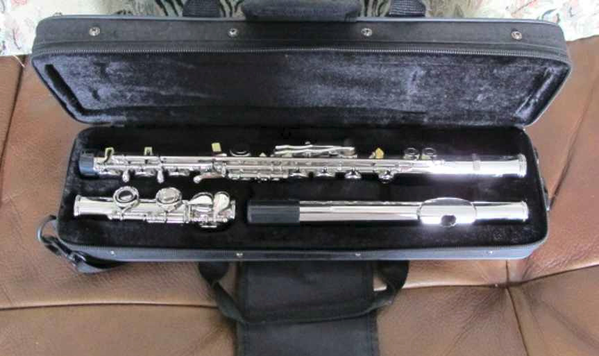 Closed Hole Flute 16 Key C Nickel Plated Flute for Beginner Student Concert Flute, Band Orchestra Wind Instrument with Carrying Case Cleaning Kit,Stand, Case, Gloves, Tuning Rod(Gold) customer photo 1