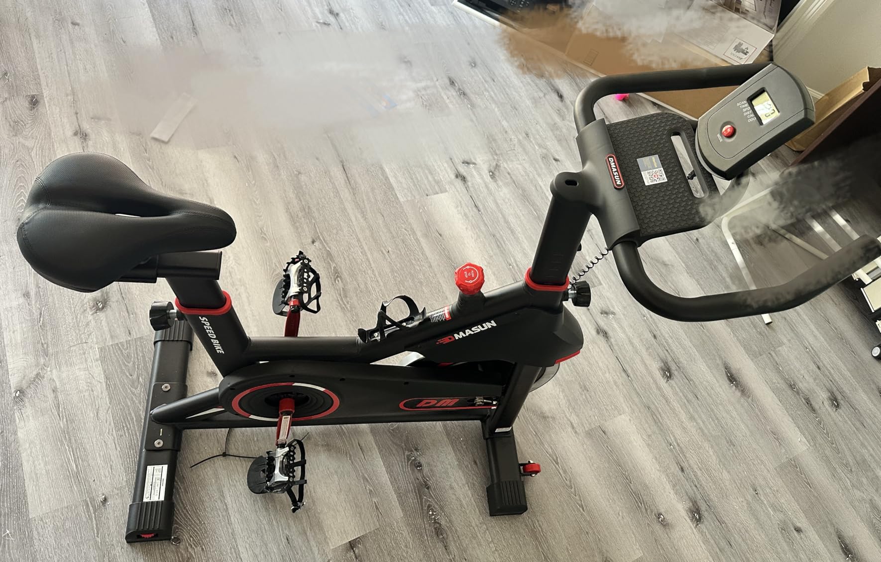 DMASUN Exercise Bike, Silent Magnetic Resistance Stationary Bike for Home with 330 LBS Capacity, Pedals with Anti-loosening Nuts, Indoor Bike with Comfortable Seat Cushion, Digital Display with Tablet Holder customer photo 2