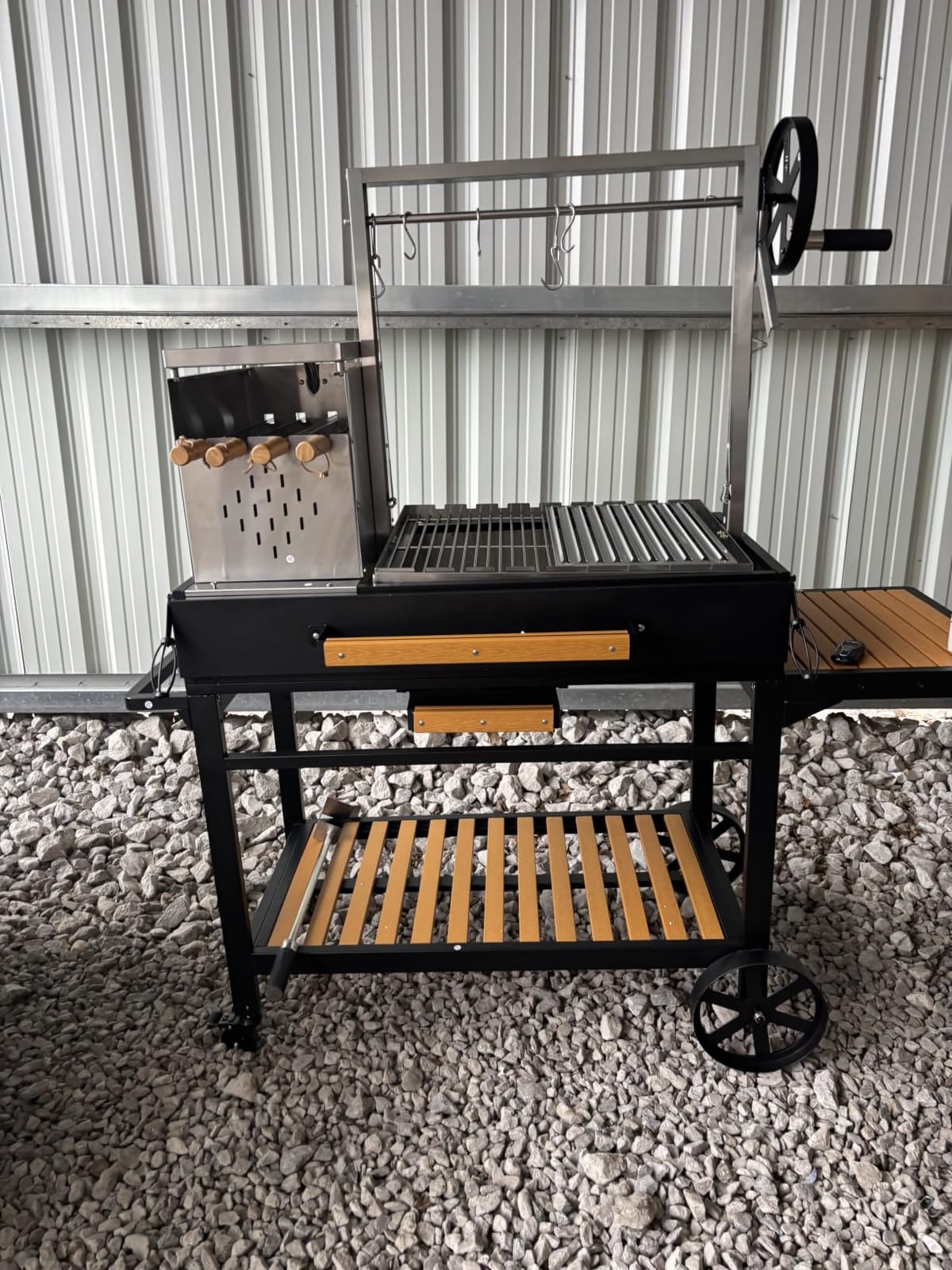 Flintex Santa Maria Grill, Argentine Open Fire Grill with Asado Accessories | V-Shaped Grate, Grates, Griddle, Skewers and Meat Hooks are All Included and Made of Stainless Steel customer photo 1