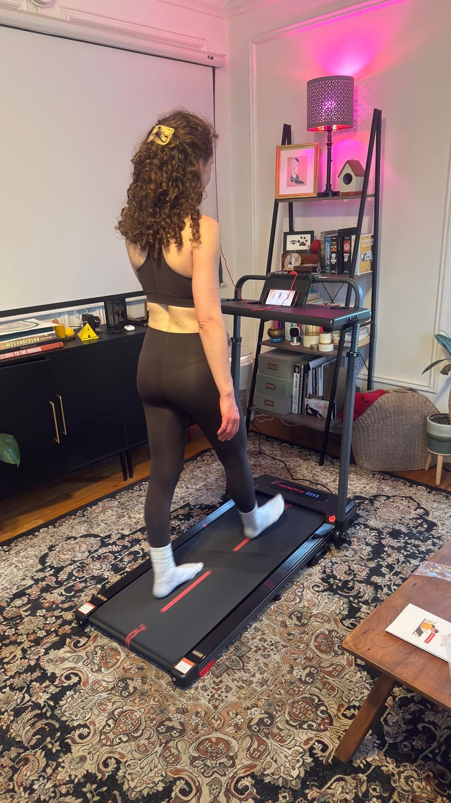 Treadmill with Incline with Removable Desk Workstation, 3 in 1 Foldable Treadmill with Adjustable Handle Bar for Home/Office, 3.0HP Portable Walking Pad with Magnetic Remote & APP Control customer photo 1