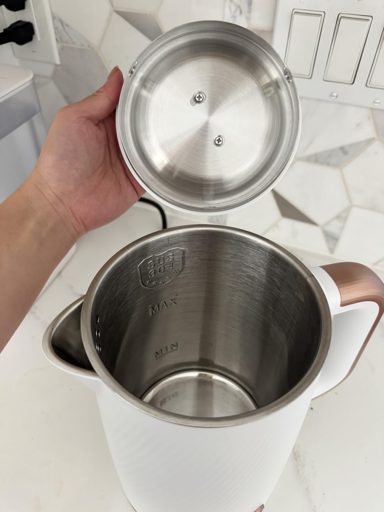 OLEGA Electric Tea Kettle: 1200W Fast Boil Electric Water Kettles 1.5L | Stainless Steel Kettle; Large Electric Water Kettle; Plastic Free Teapot; Auto Shut-Off Water Boiler; Fast Boil Kettles customer photo 1