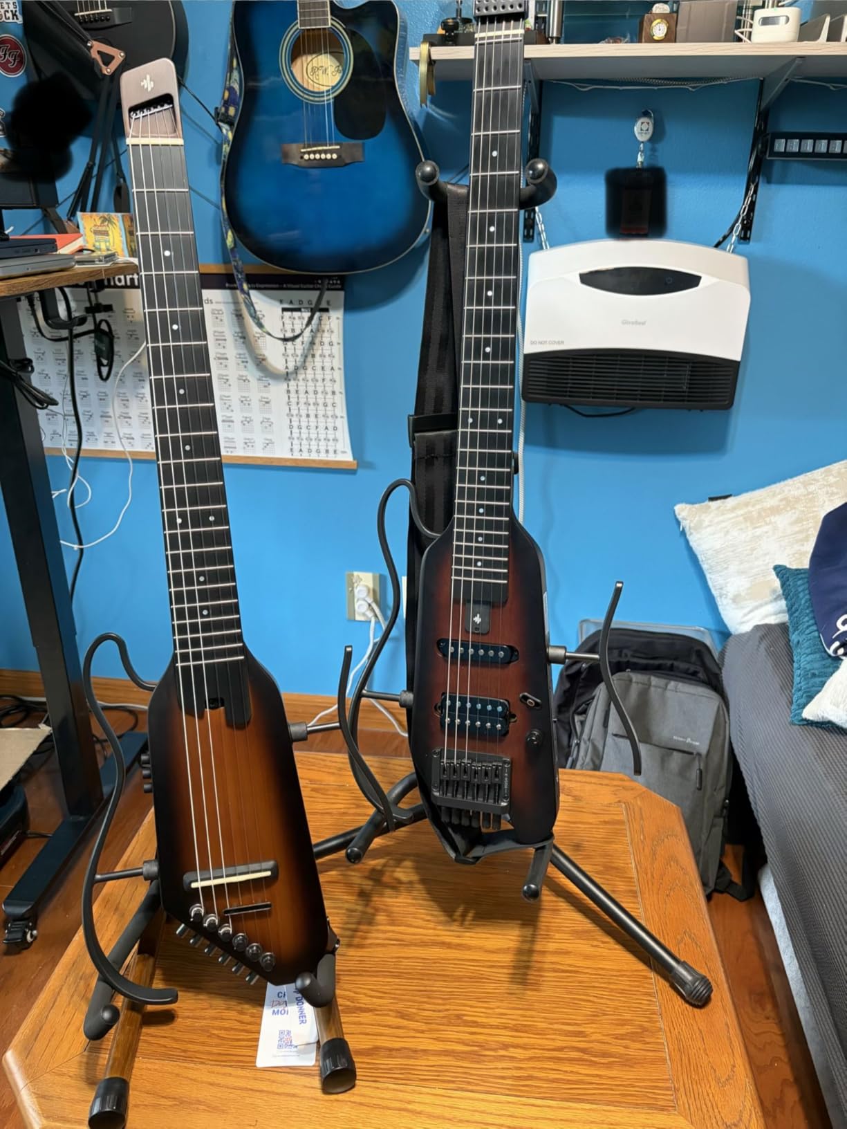 Donner HUSH C Nylon-String Acoustic Electric Travel Guitar (Sunburst) | Portable and Ultra-Light Guitar Kit for Quiet Practice with Headphone Jack, Built-in Tuner, Detachable Stand & Gig Bag customer photo 2
