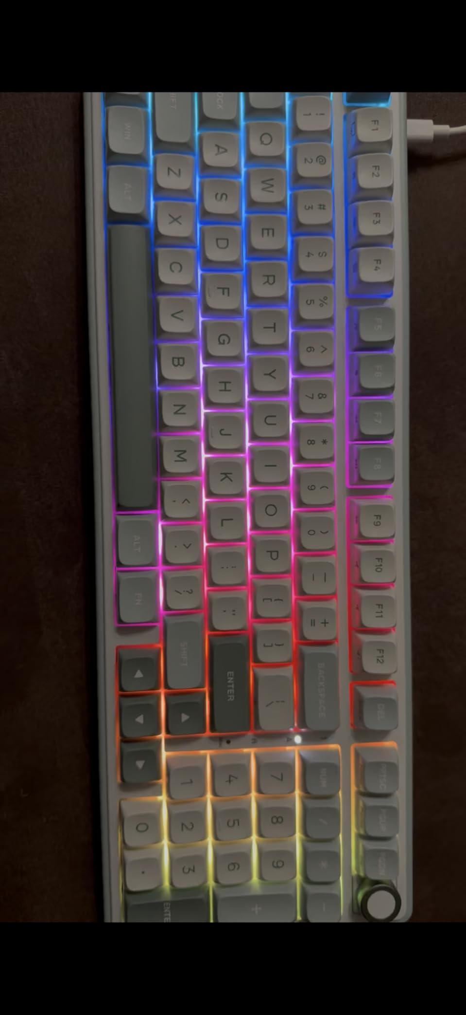 RK ROYAL KLUDGE R98 Pro Wired Mechanical Keyboard, RGB PC Gaming Keyboard with Number Pad and Volume Knob, Gasket Mount, MDA Profile PBT Keycaps, for Win/Mac, Hot Swappable Tactile Beige Switch customer photo 2