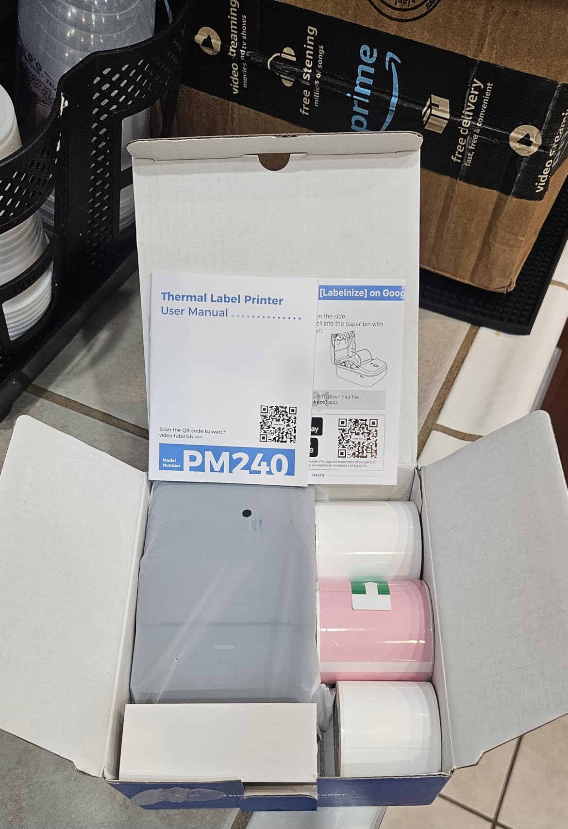 PM240 Label Maker Machine with 3 Tapes, Label Printer Black, Set 1 | 2'' Bluetooth Thermal Sticker Label Maker for Small Business, School Supplies, Classroom, Home Office with Multiple Templates customer photo 2
