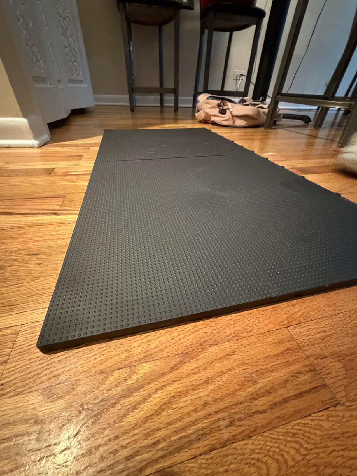 Baselayer Performance Series Interlocking Floor Tiles - Durable 1/2 in TPE (Rubber Like, NOT Foam, no Odor) - Gym Flooring for Weights & Heavy Equipment - Black, 30 SqFt (12 Pack) - Made in USA customer photo 1