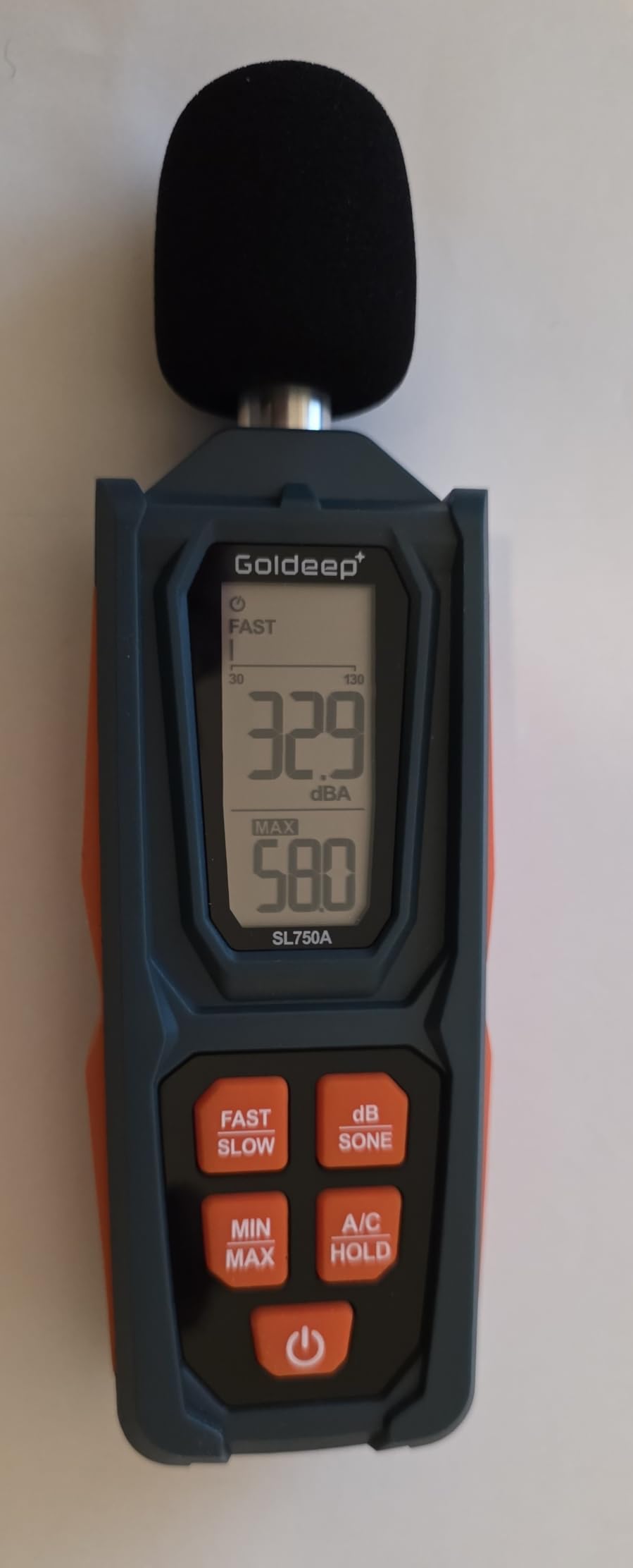 Decibel Meter, Goldeep SL750A Digital Sound Level Meter 30-130dB, A/C Weighted DB Meter with dB/SONE, Fast/Slow, MAX/MIN, LCD Sound Meter customer photo 1