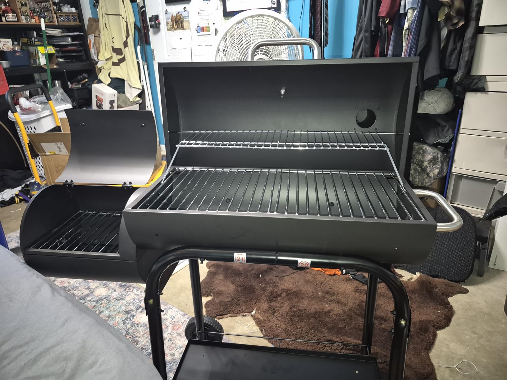 Realcook Charcoal Grill with Offset Smoker: Spacious Barrel Charcoal Grills | with 800 Sq. In. Cooking Space - BBQ Offset Smoker Combo for Backyard Parties Weekend Barbecues Gatherings customer photo 1