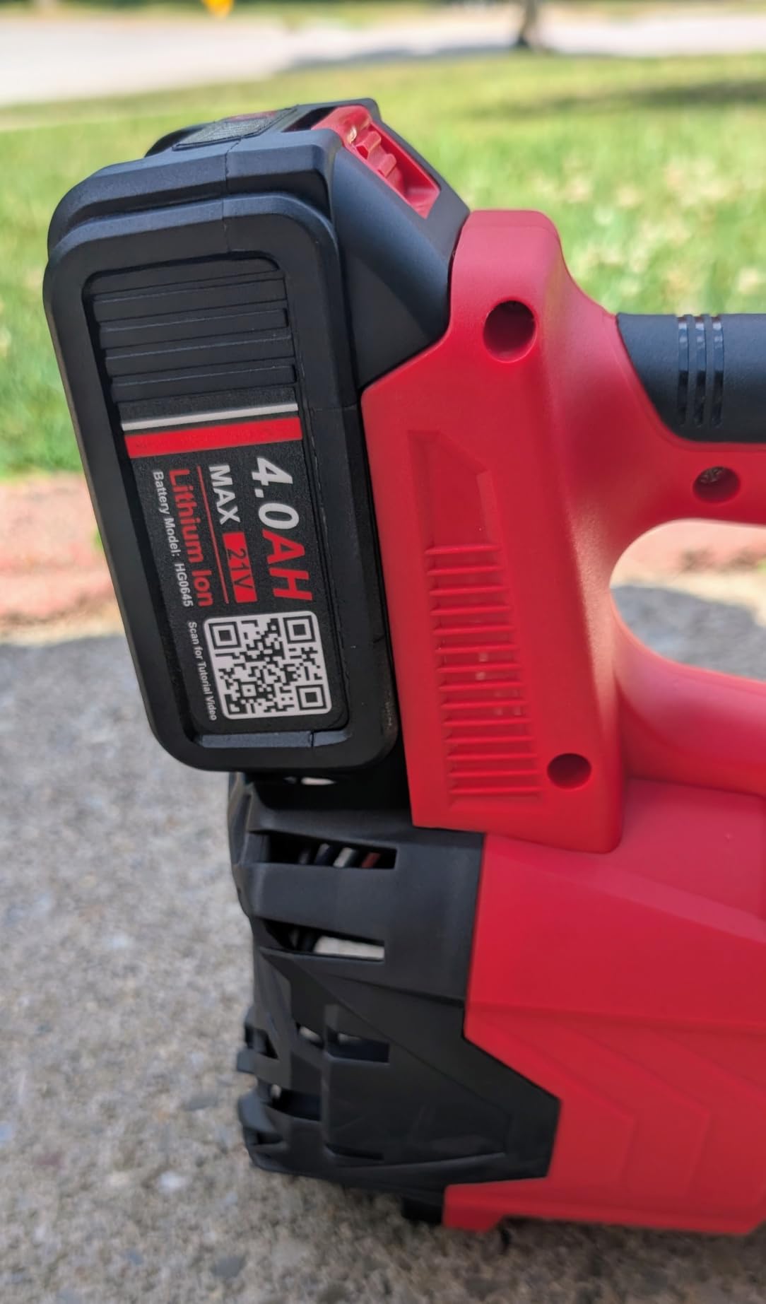 Electric Leaf Blower Cordless with Battery and Charger for Lawn Care Small | Portable Hand Held Lightweight 2 Speed Modes Leaves Blower 420CFM 150MPH with 2x4.0Ah Batteries for Patio Yard (Red) customer photo 2