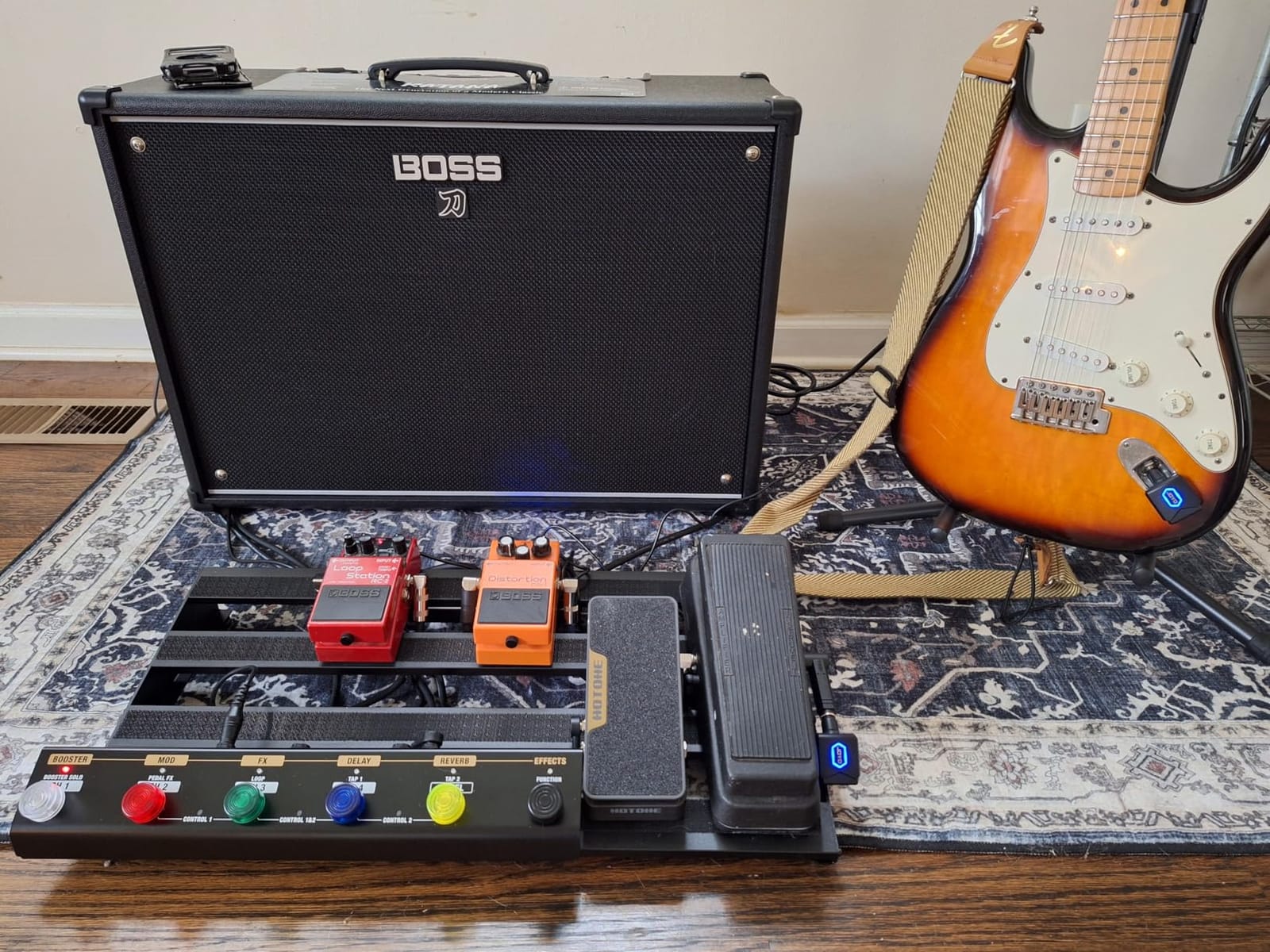 Pedal Board with Built-in Power Supply, Small Guitar Pedalboard 15