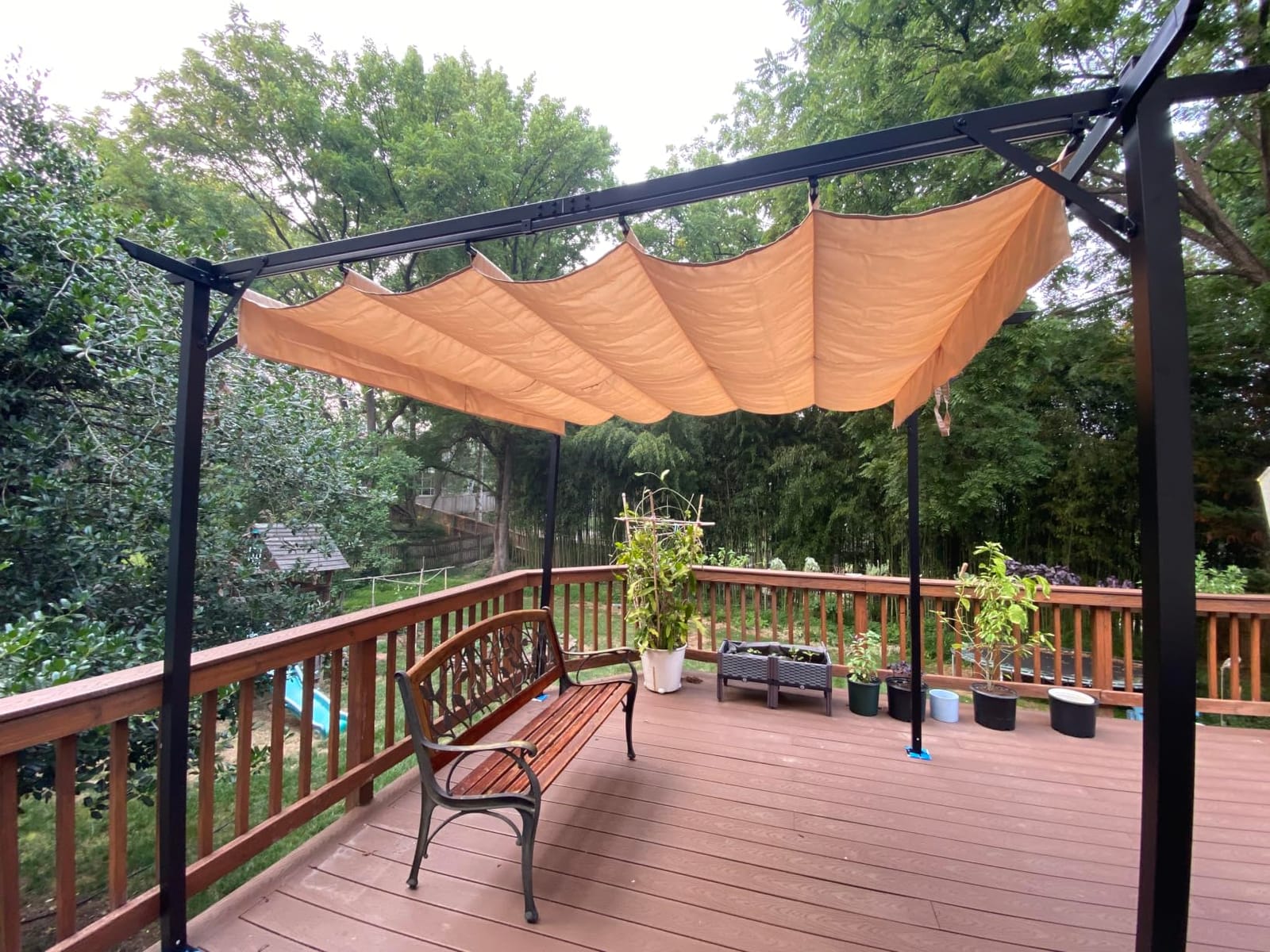 Aoxun 10'x12' Outdoor Retractable Pergola, Upgraded Adjustable Sun Shade Canopy, Sturdy Metal Gazebo for Modern Backyard, Patio, Deck and Garden customer photo 1