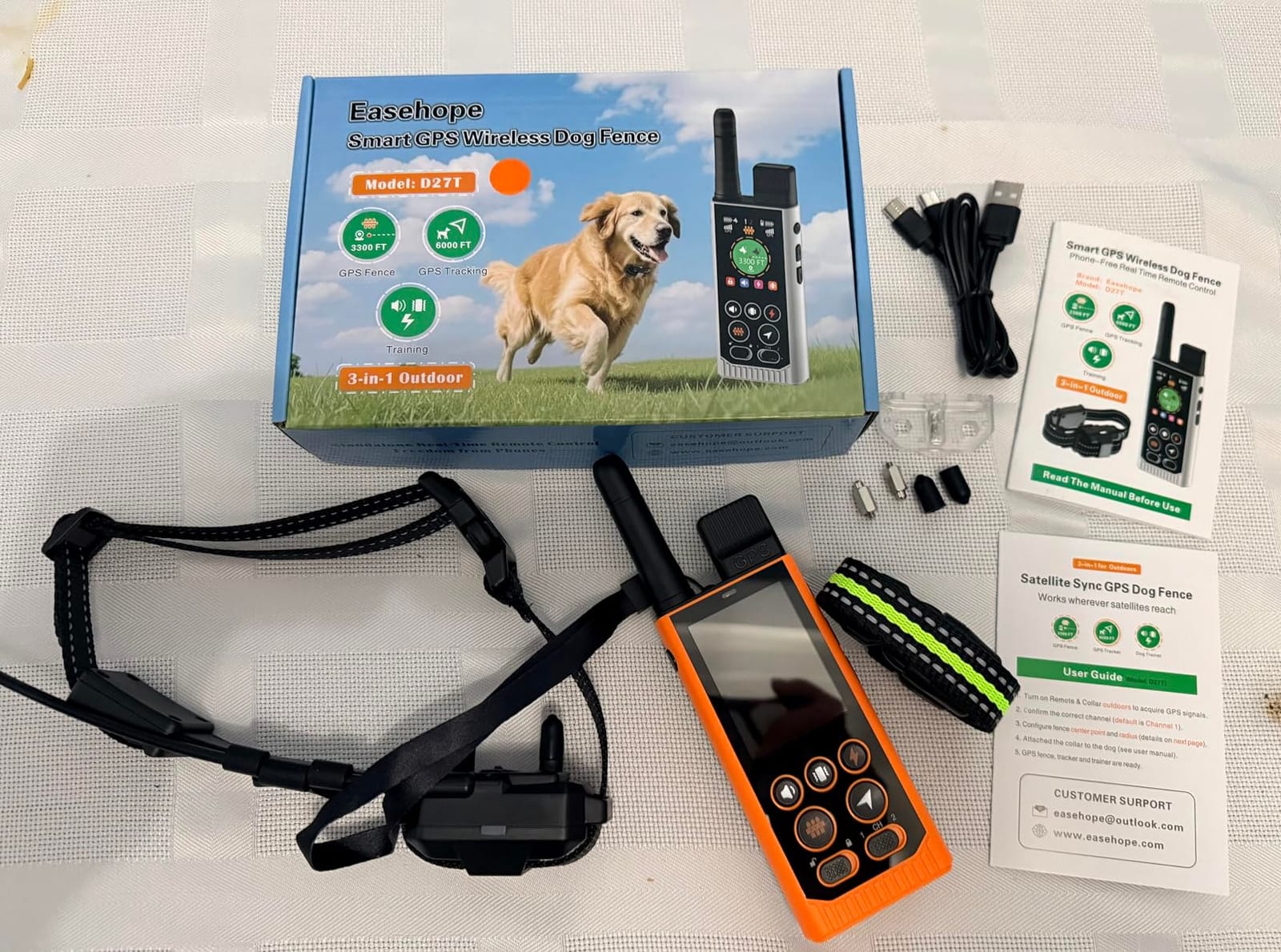 Wireless Dog Fence & GPS Tracker, No Subscription, App & WiFi-Free | Dual-GPS live location. 16000ft remote. custom boundary with 4 progressive alerts. dog training collar with Remote customer photo 1