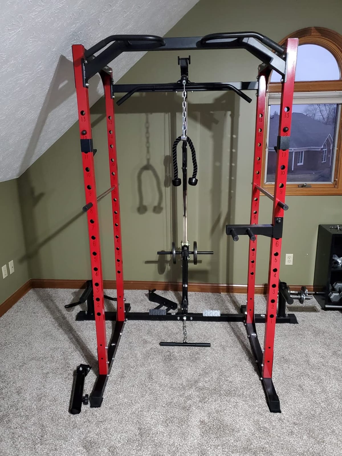 Mikolo F4 2.0 Power Cage with Dual-Track Smooth Pulley System, 1200LBS Power Rack with Leg Hold-Down for Heavy LAT Pulldowns customer photo 2