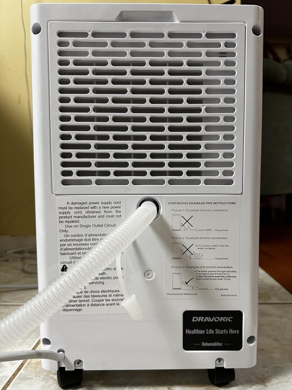 1500 Sq.Ft Dehumidifier for Basement, 21 Pints, Compressor, Quiet | Real compressor, auto-defrost, 40dB quiet mode, dual drainage w/ hose, child lock, energy efficient for basement & bedroom customer photo 2