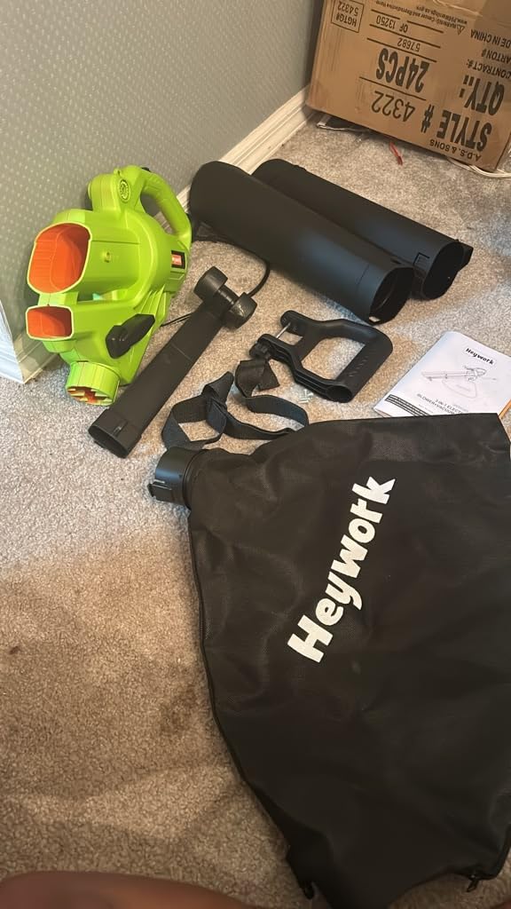 3-in-1 Leaf Vacuum Mulcher, 450 CFM Corded Blower | Delivering 158 MPH, this orange tool with a 40L bag easily blows, vacuums, and mulches leaves for fast lawn & yard cleanup. customer photo 1