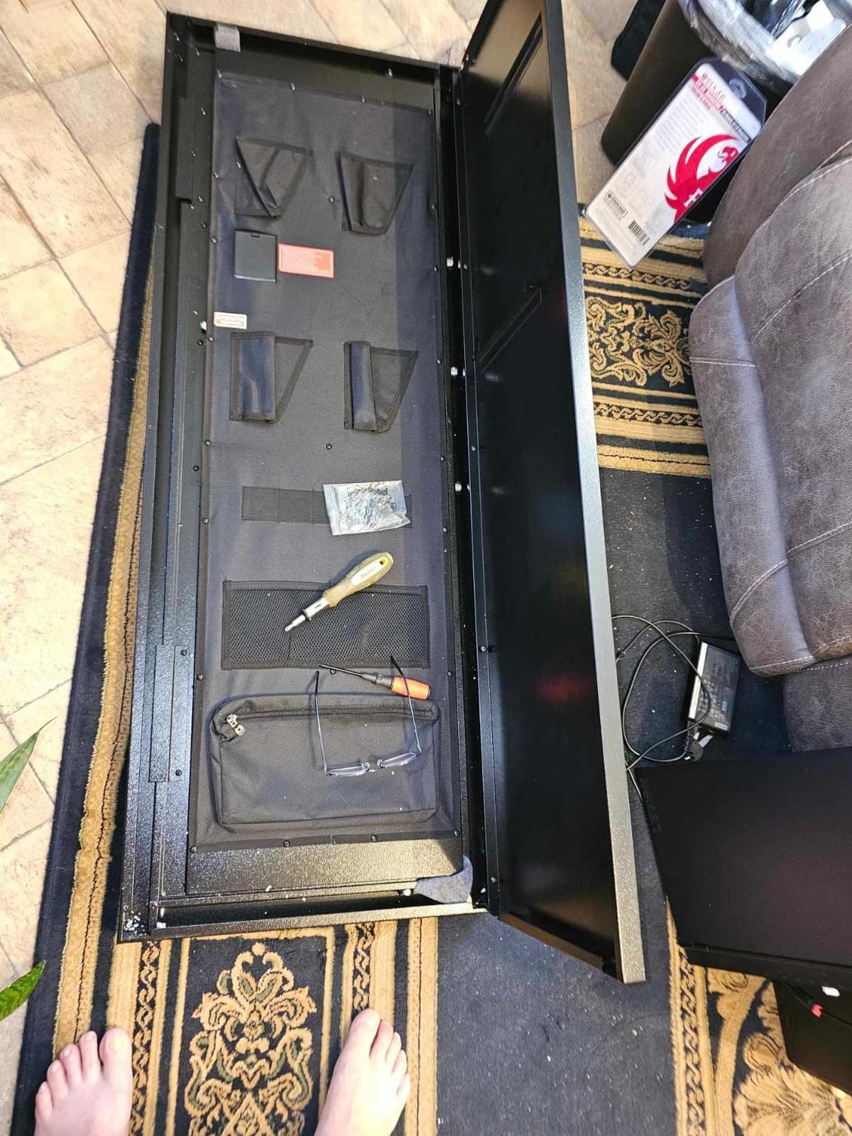 KAER Biometric Gun Safe for Rifles and Pistols, 12-15 Rifle Safe Quick Access (Fits Scoped Rifles) with 24/7 Burglar Alarm, Adjustable Shelves & Pistol Pockets, Gun Cabinet for Home, Office customer photo 1