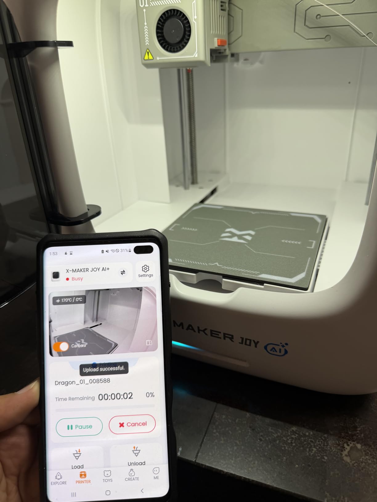 AOSEED AI 3D Printer for Kids, Fast 400mm/s, 8000+ Models, Enclosed Safe | One-Click WiFi App Control, Leveling-Free 3D Printer, 8 PLA Filaments, STEM Toy Gift for Home & School, X-MAKER JOY AI+ customer photo 1