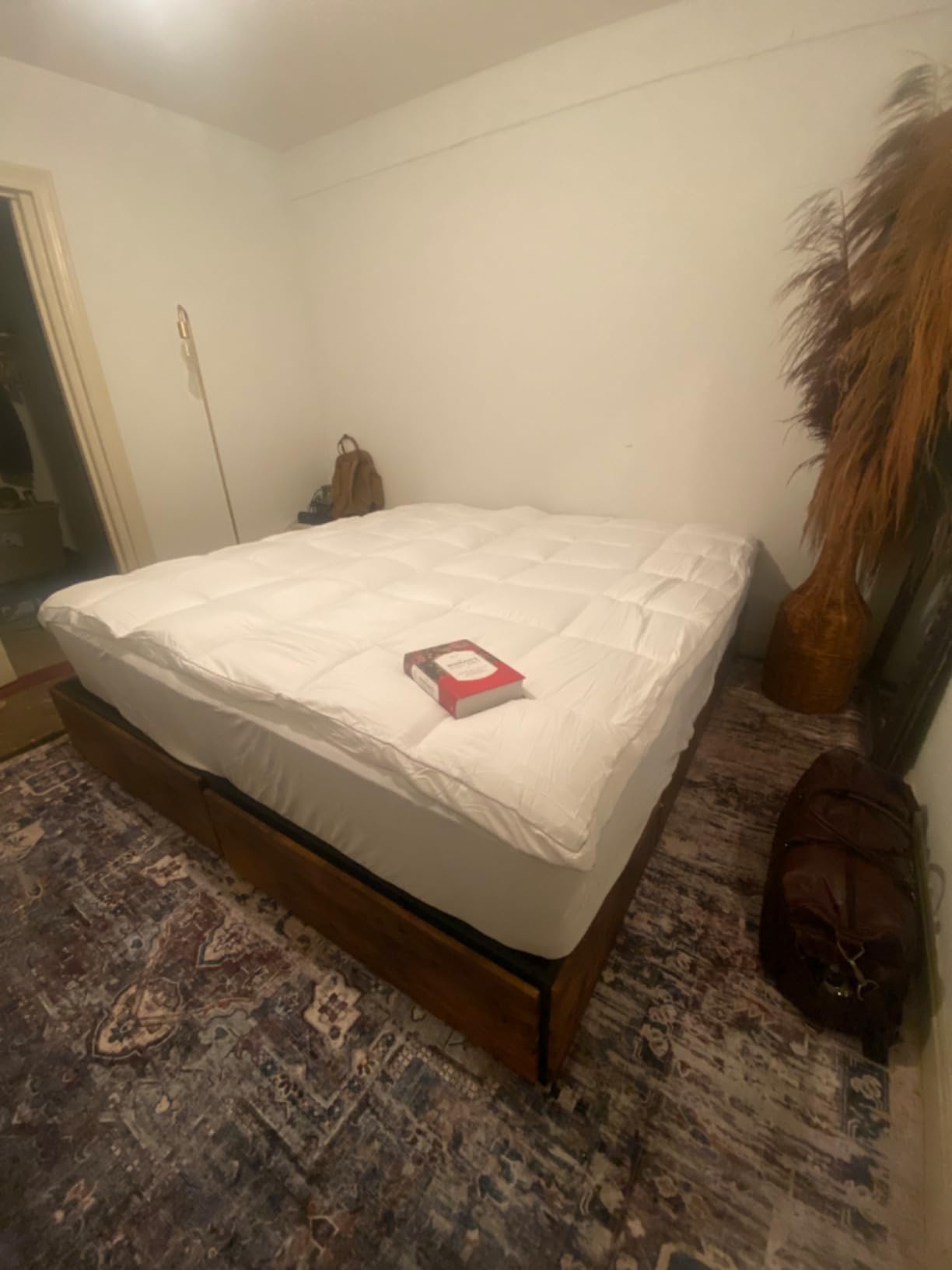 LIKIMIO Queen Bed Frame with 4 Storage Drawers, White | Queen Size Platform Bed, Heavy Strong Metal Support, Solid Stable, Noise-Free, No Box Spring Needed, Easy Assembly customer photo 1