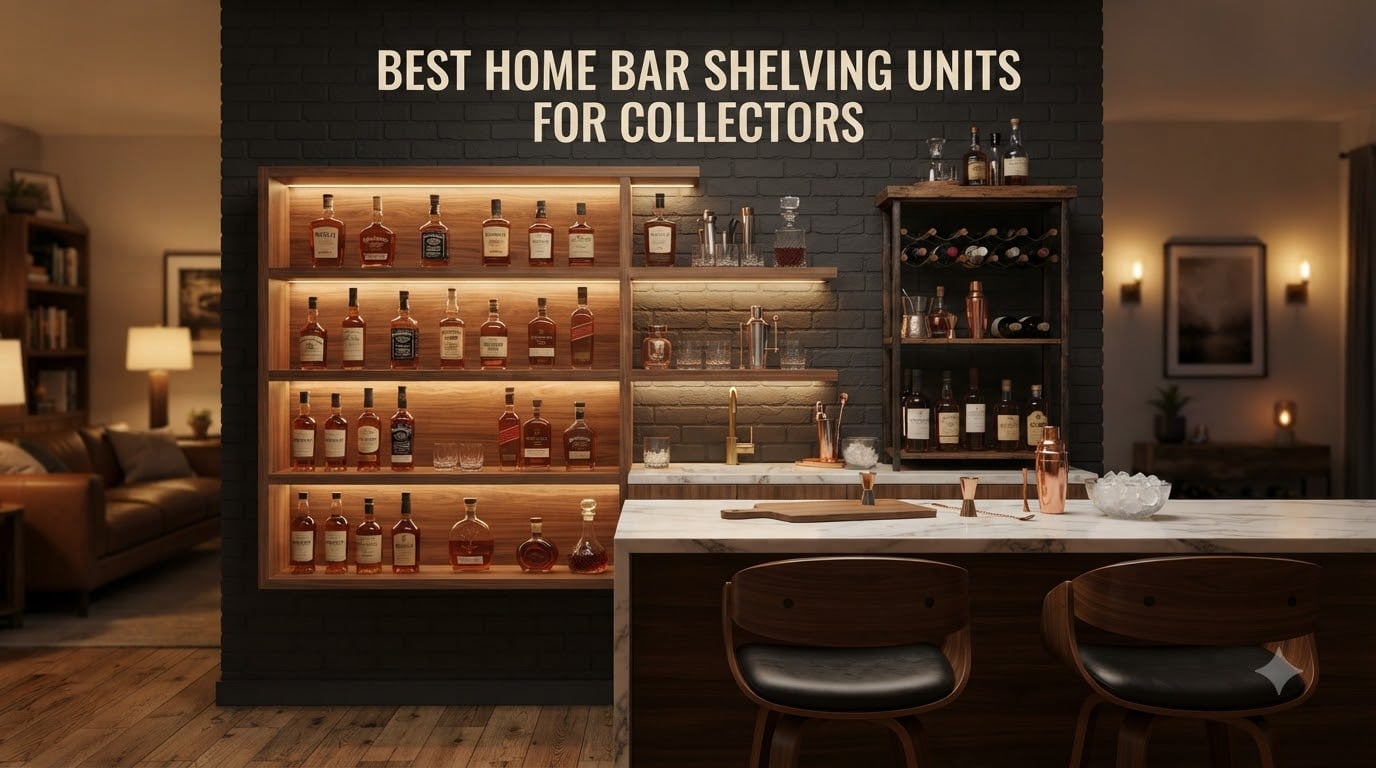 best home bar shelving units for collectors