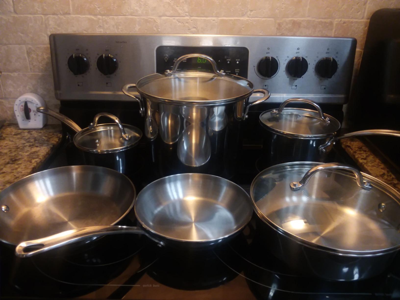 Farberware Millennium Stainless Steel Pots and Pans Set, 10-Piece, Silver customer photo 2