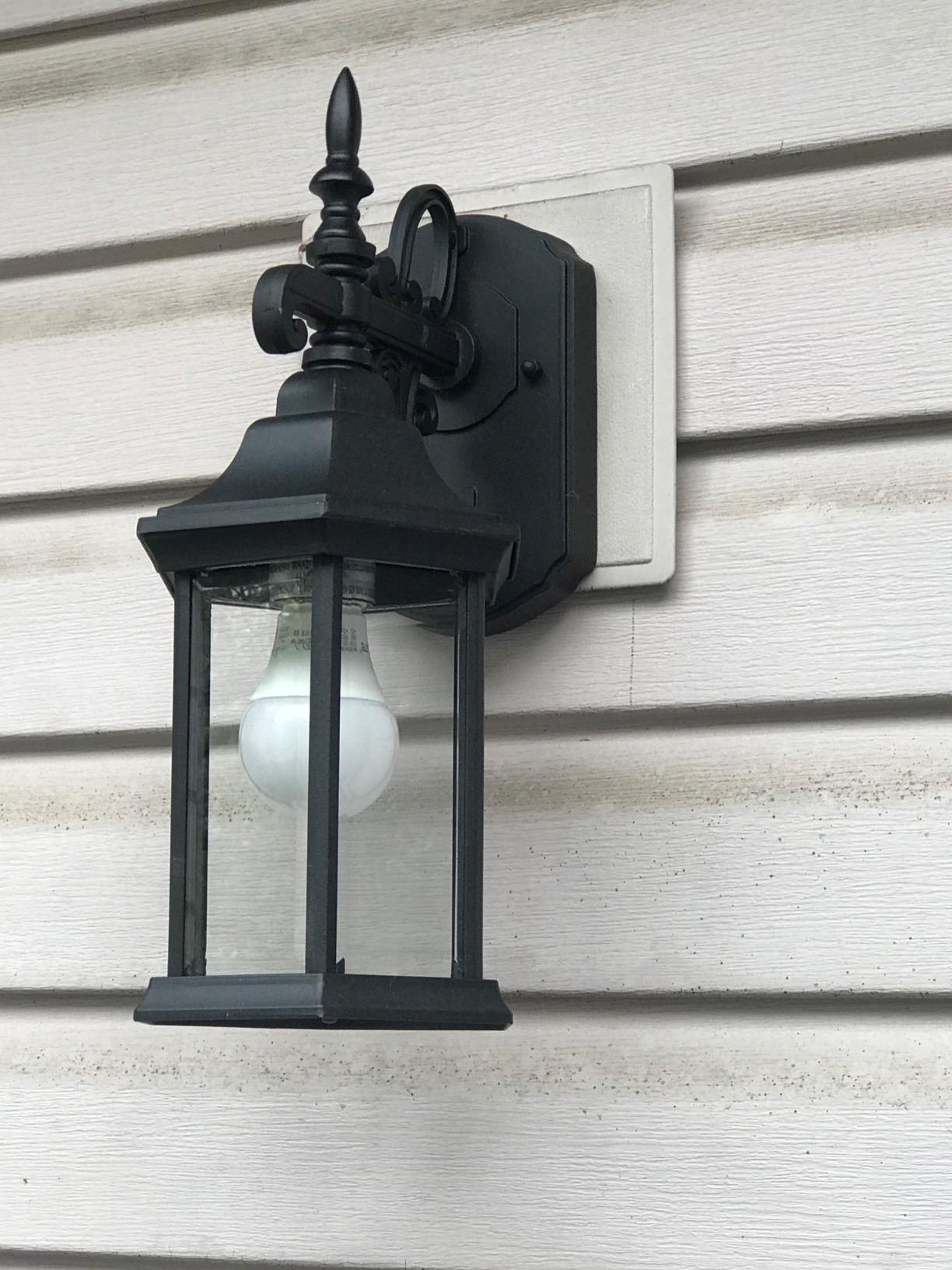 DESIGNERS FOUNTAIN Devonshire Outdoor Light Fixture, 14 Inch Exterior Wall Lantern Sconce for Front Door, Patio and Porch, Black, 2961-BK customer photo 2