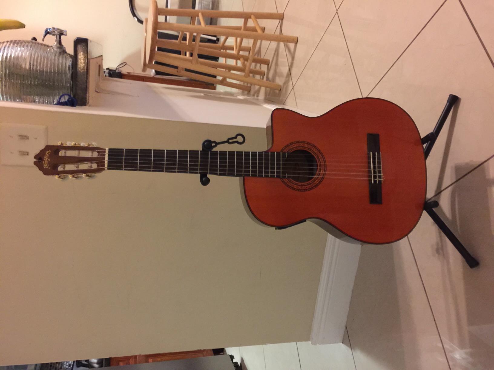 Washburn Classical Series C5CE Classical Acoustic Electric Guitar, Natural customer photo 2