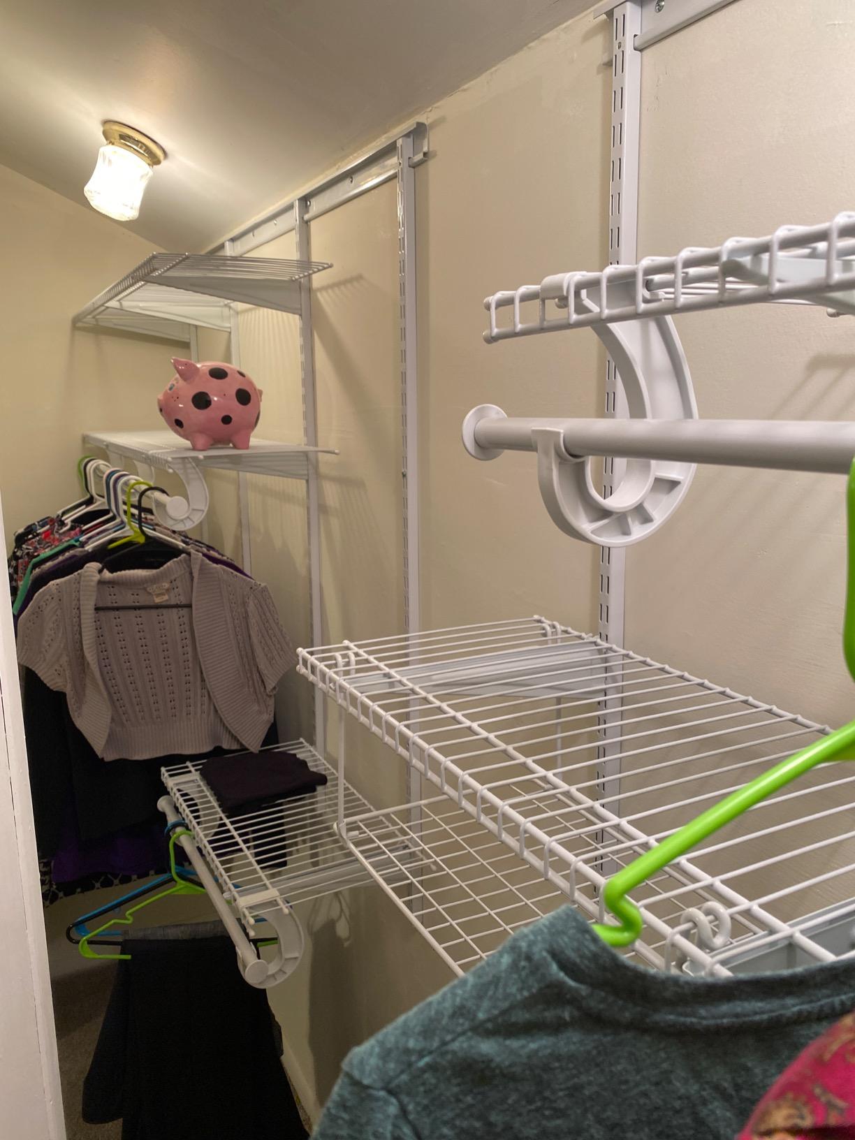 ClosetMaid ShelfTrack Wire Closet Organizer System, Adjustable from 5 to 8 Ft., with Shelves, Clothes Rods, Hardware, Durable Steel, White customer photo 2
