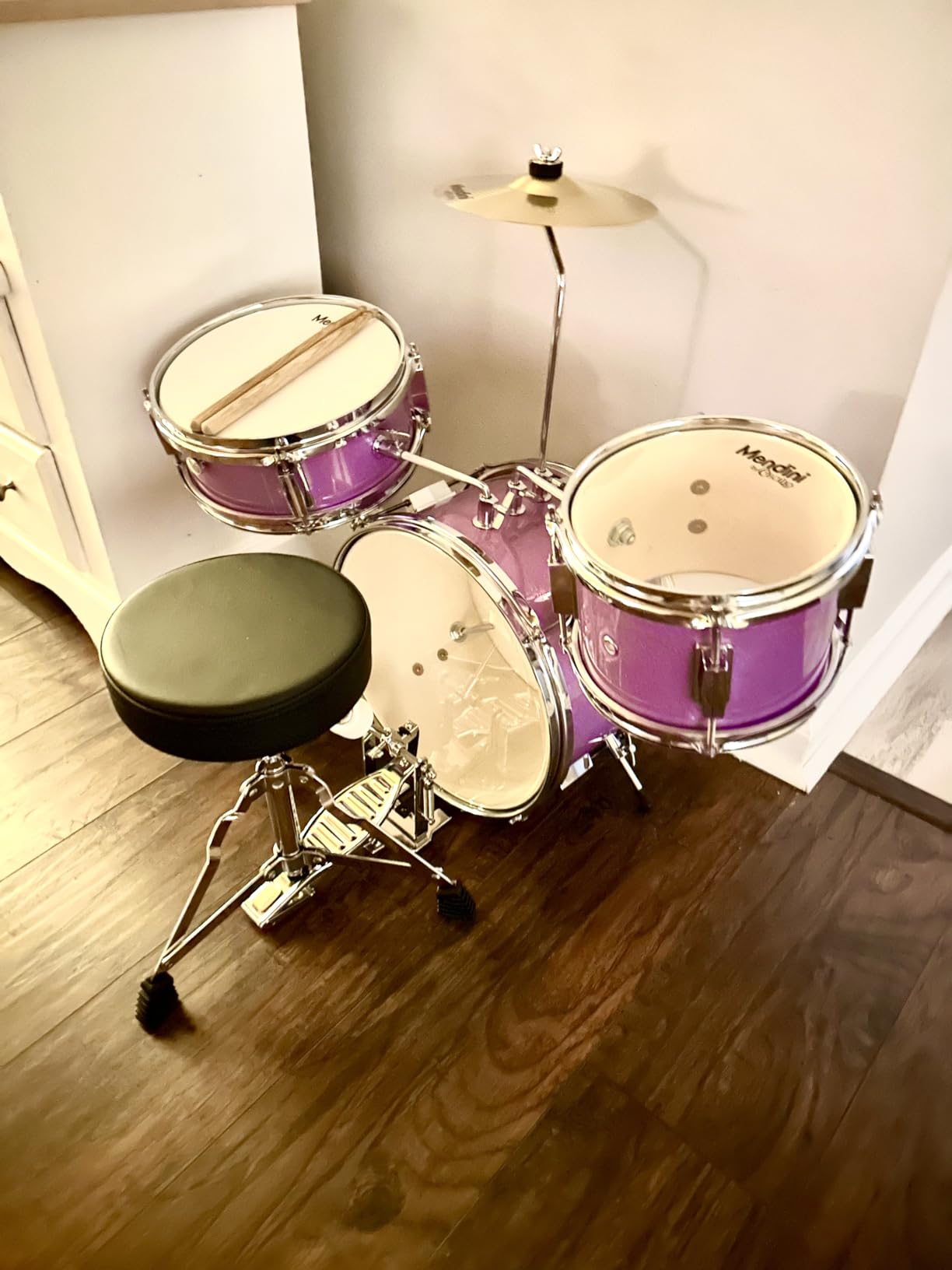 Mendini By Cecilio 13 Inch Drum Set, 3-Piece Junior Drum Set - Sky Blue customer photo 1