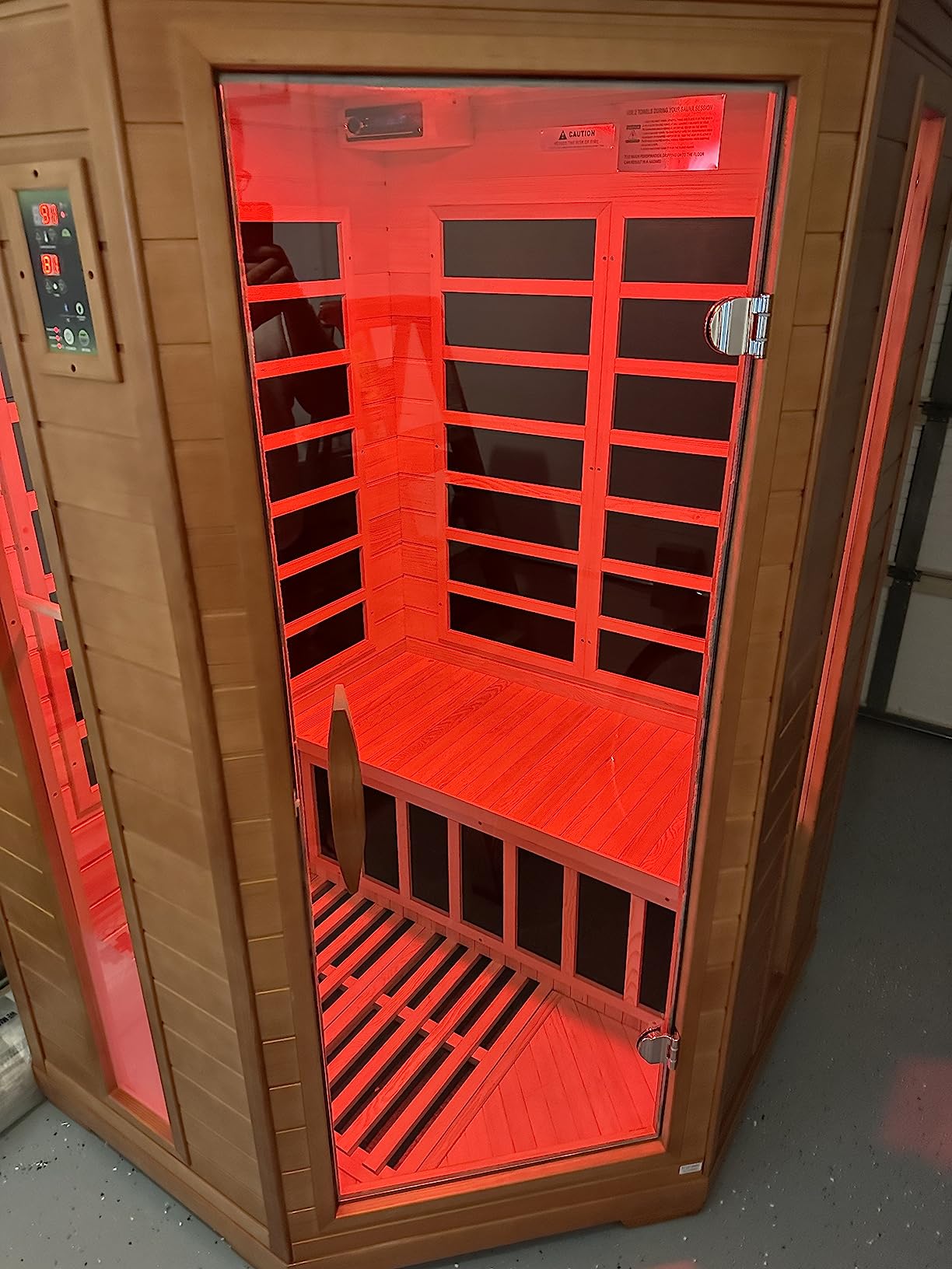 Dynamic Hemming 2 Person Infrared Corner Sauna for Home, Low EMF Indoor Saunas Full Size Indoor Personal Spa 49