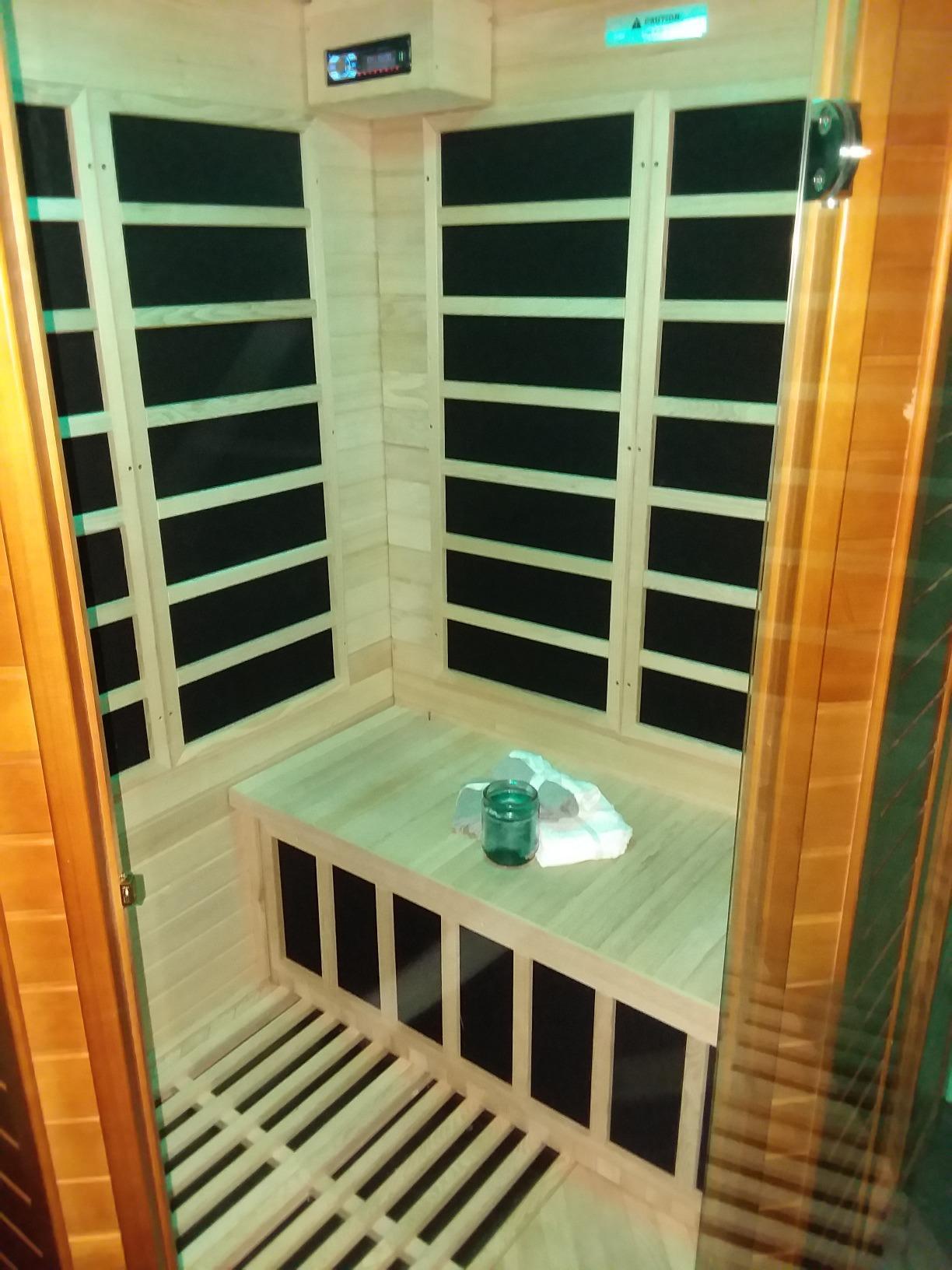 Dynamic Hemming 2 Person Infrared Corner Sauna for Home, Low EMF Indoor Saunas Full Size Indoor Personal Spa 49
