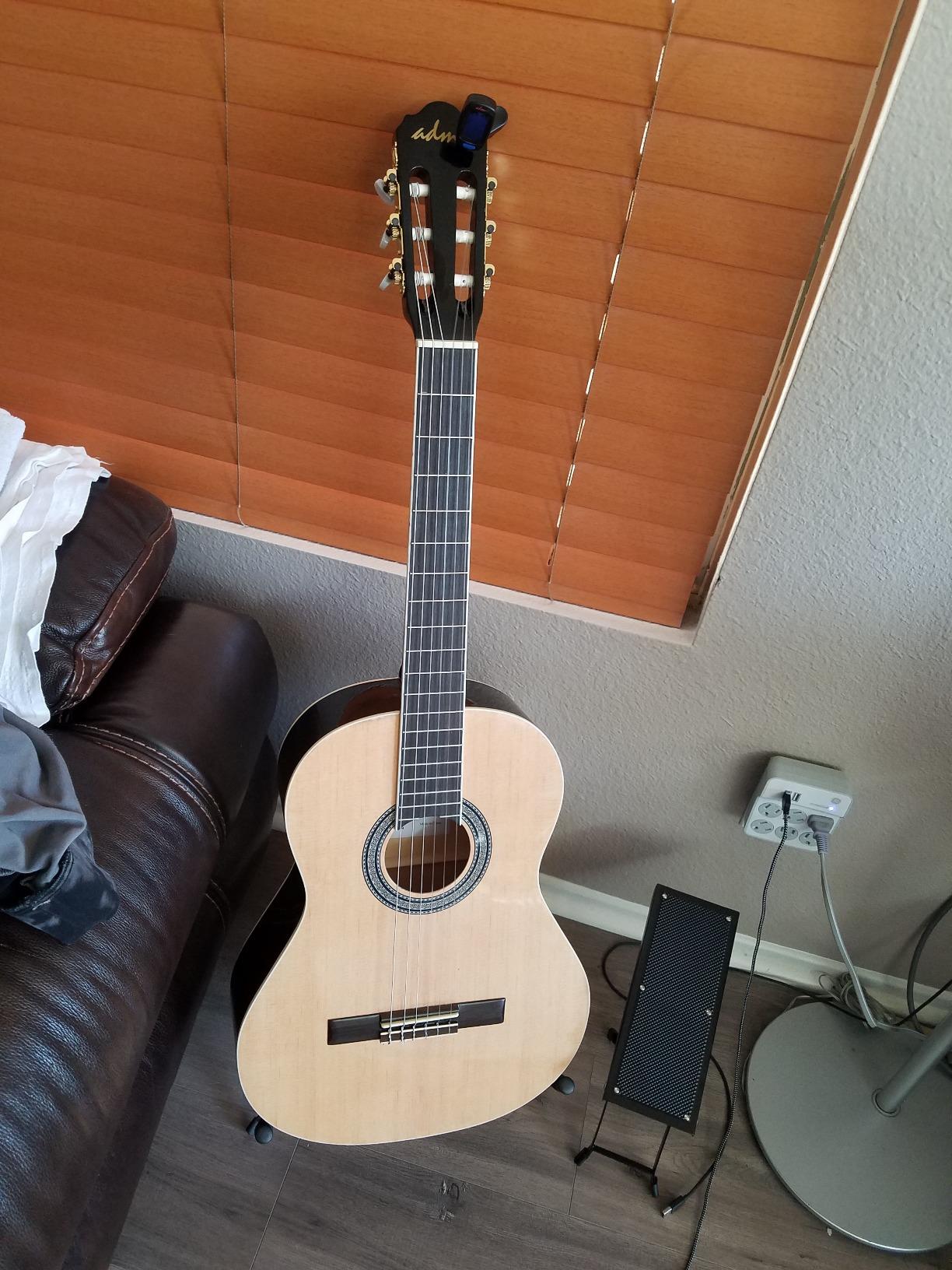 ADM Full Size Classical Nylon Strings Acoustic Guitar 29 x 75x 50mm Classic Guitarra Starter Bundle for Adult with Free Lessons, Gig Bag, Tuner, Footstool, Kids Student Beginner Kits, Nature customer photo 1