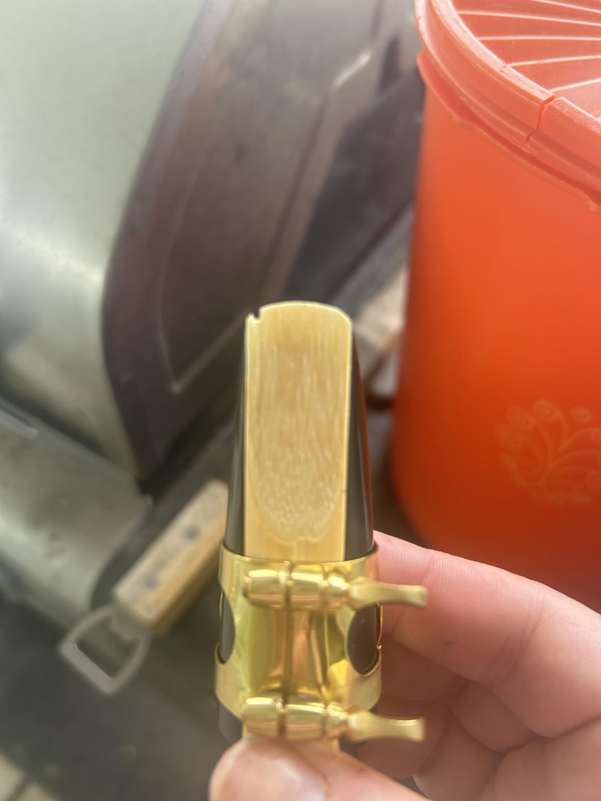 Glory Alto Saxophone Mouthpiece Kit with Ligature,one reed and Plastic Cap-Gold customer photo 2