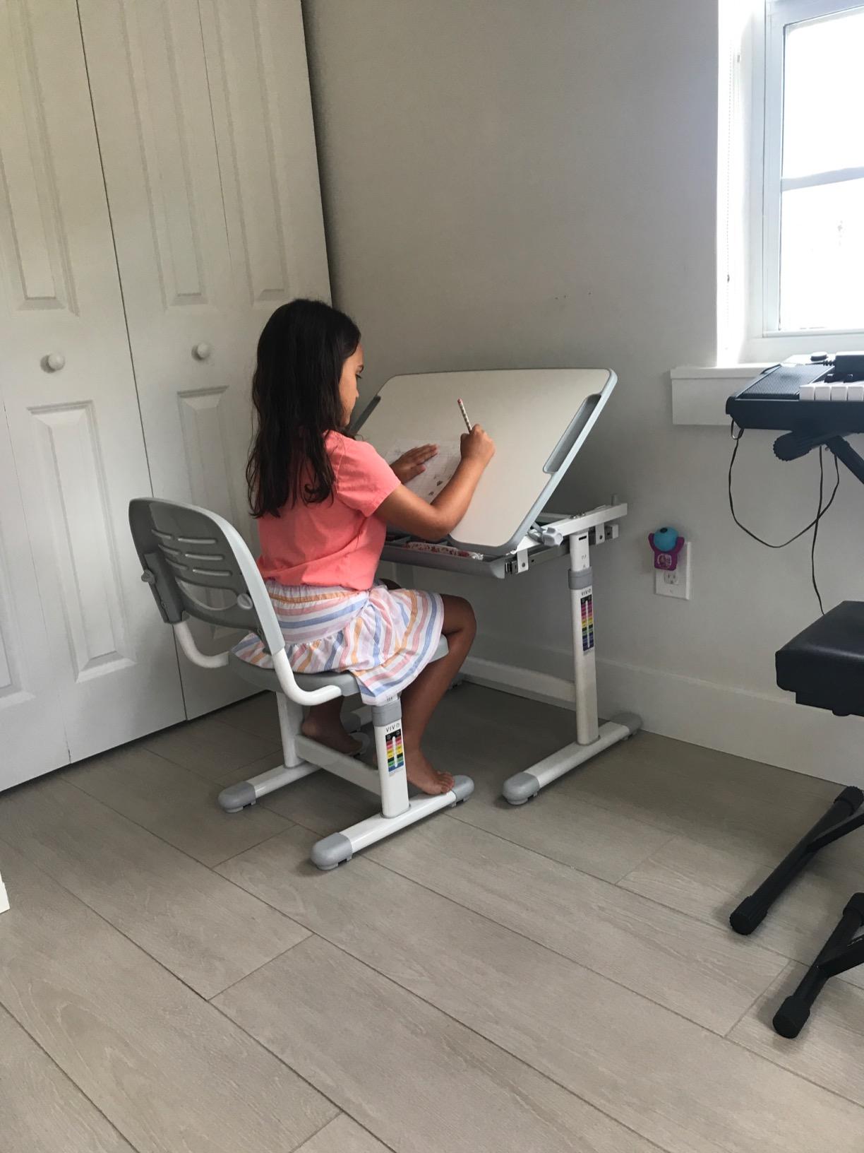 VIVO Pink Children's Desk and Chair Set, DESK-V201P customer photo 2