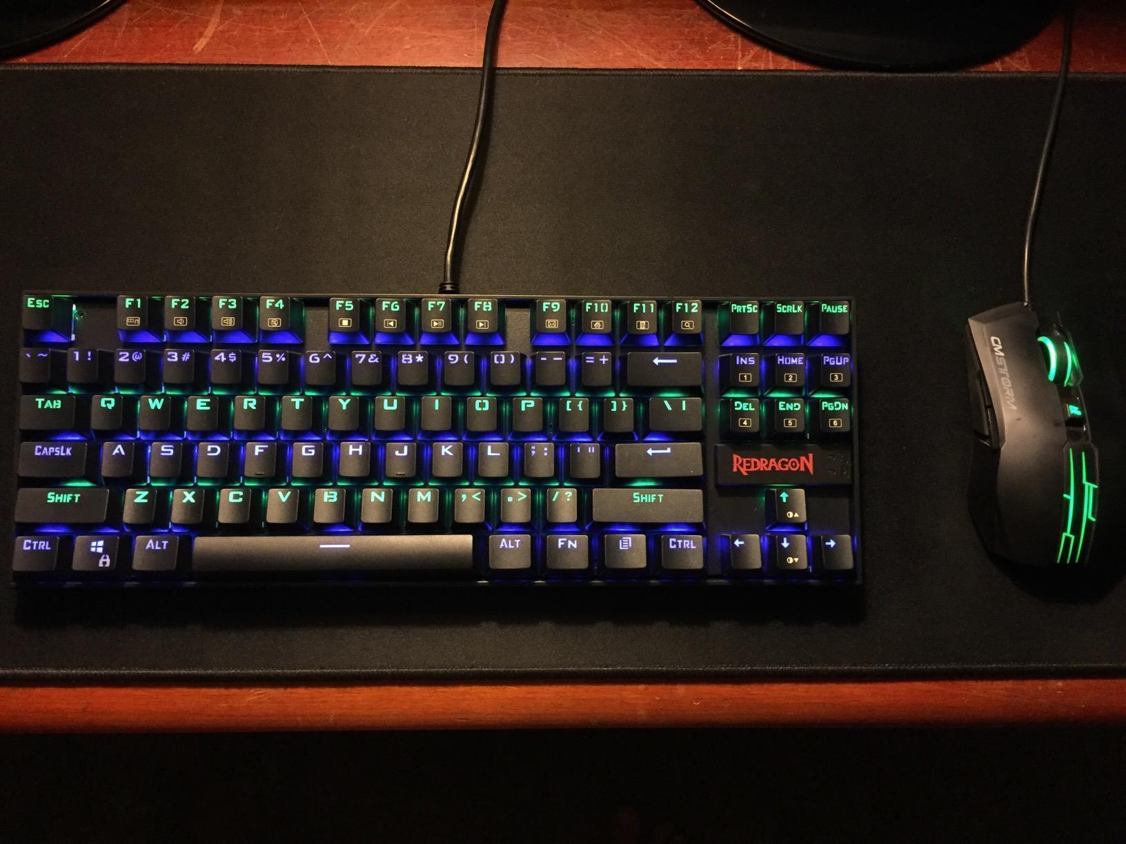 Redragon K552P Mechanical Gaming Keyboard TKL with 18 Backlight Modes, Hot-Swappable Red Switches, 87-Key Compact Ergonomic Design, N-Key Rollover & Software Programmable Macro - RGB, Black customer photo 1
