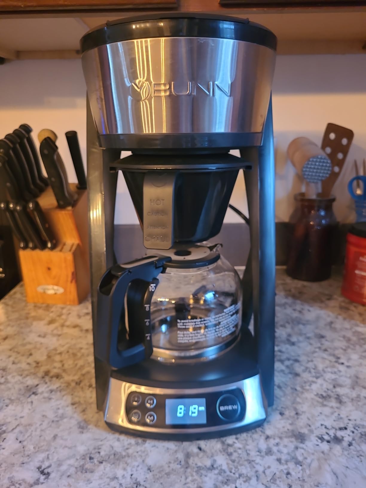 BUNN HB Heat N Brew Programmable Coffee Maker, 10 cup, Stainless Steel, 46500.0003 customer photo 1