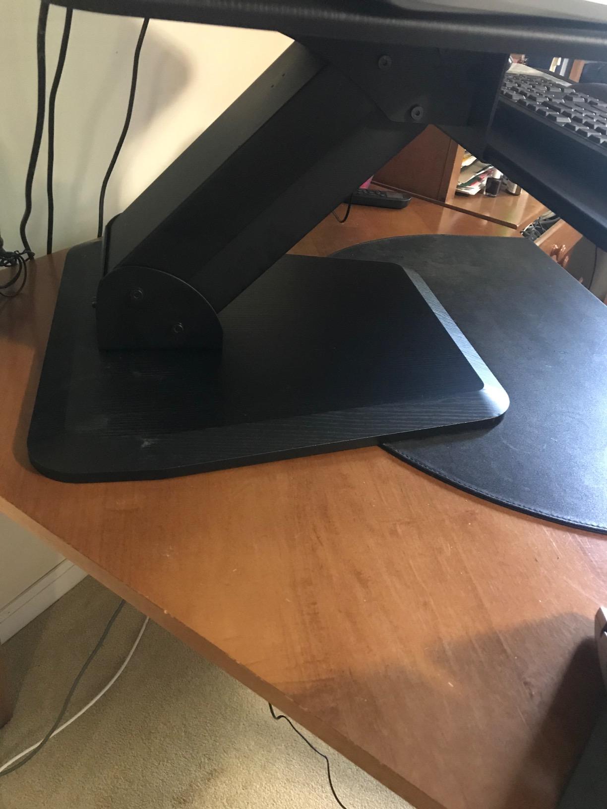 Mount-It! Standing Desk Converter, Stand Up Desk Riser with Dual Monitor Mount, Adjustable Workstation in Black, Top Platform 23