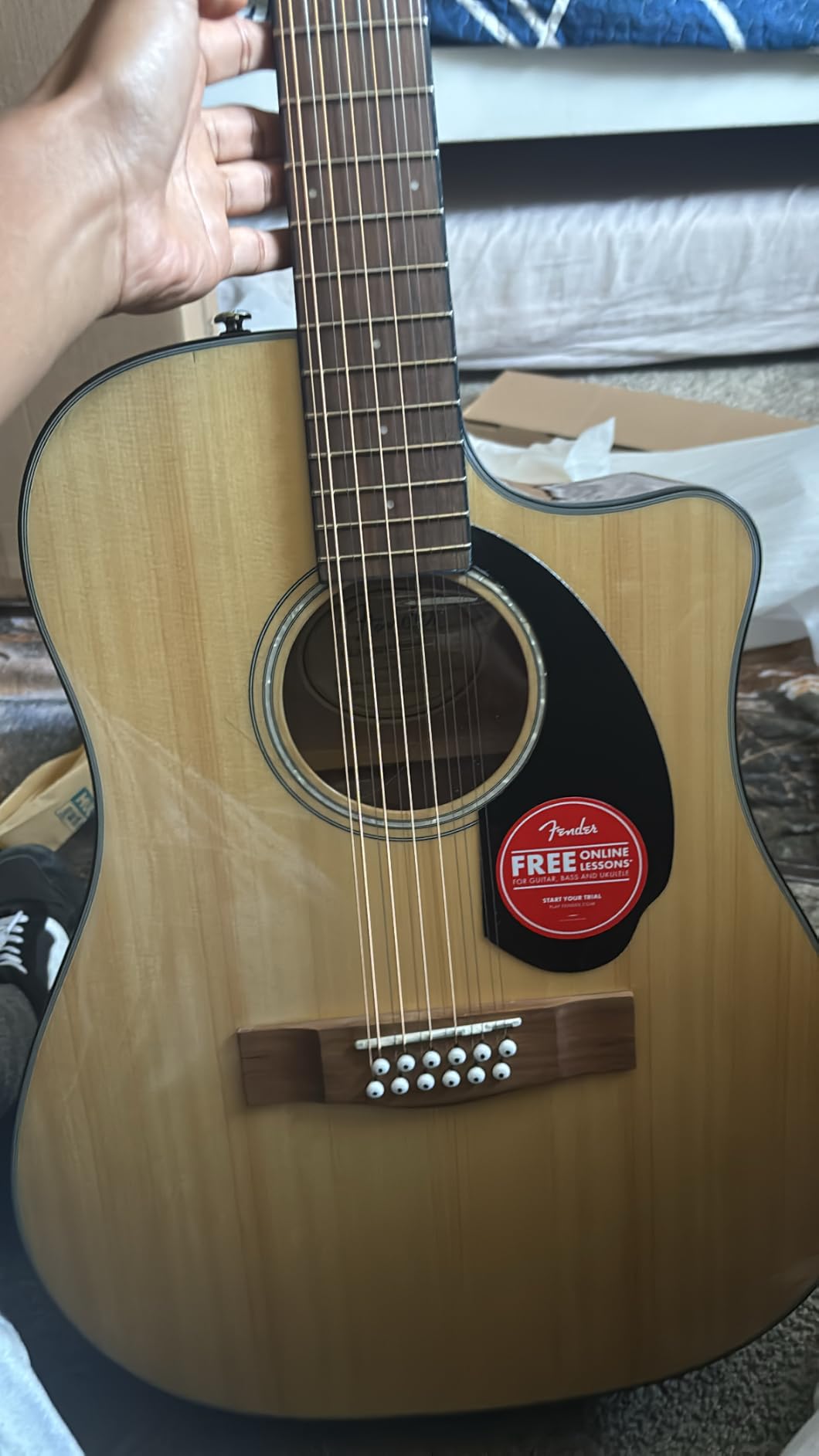 Fender CD-60SCE 12-string Dreadnought Acoustic Guitar, Natural customer photo 2