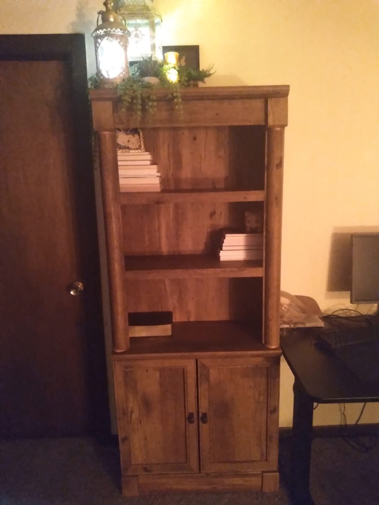 Sauder Palladia Bookcase with Doors, Multiroom Storage, Library Bookcase, Vintage Oak Finish customer photo 2