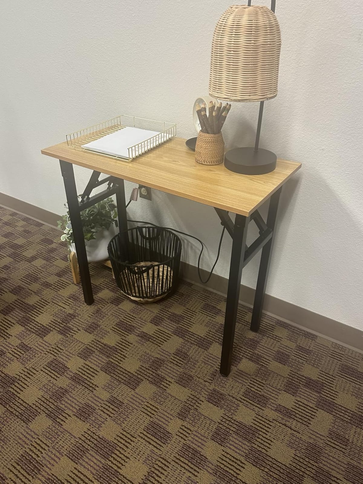 Need Small Computer Desk 31.5 in Folding Home Office Table Black customer photo 2