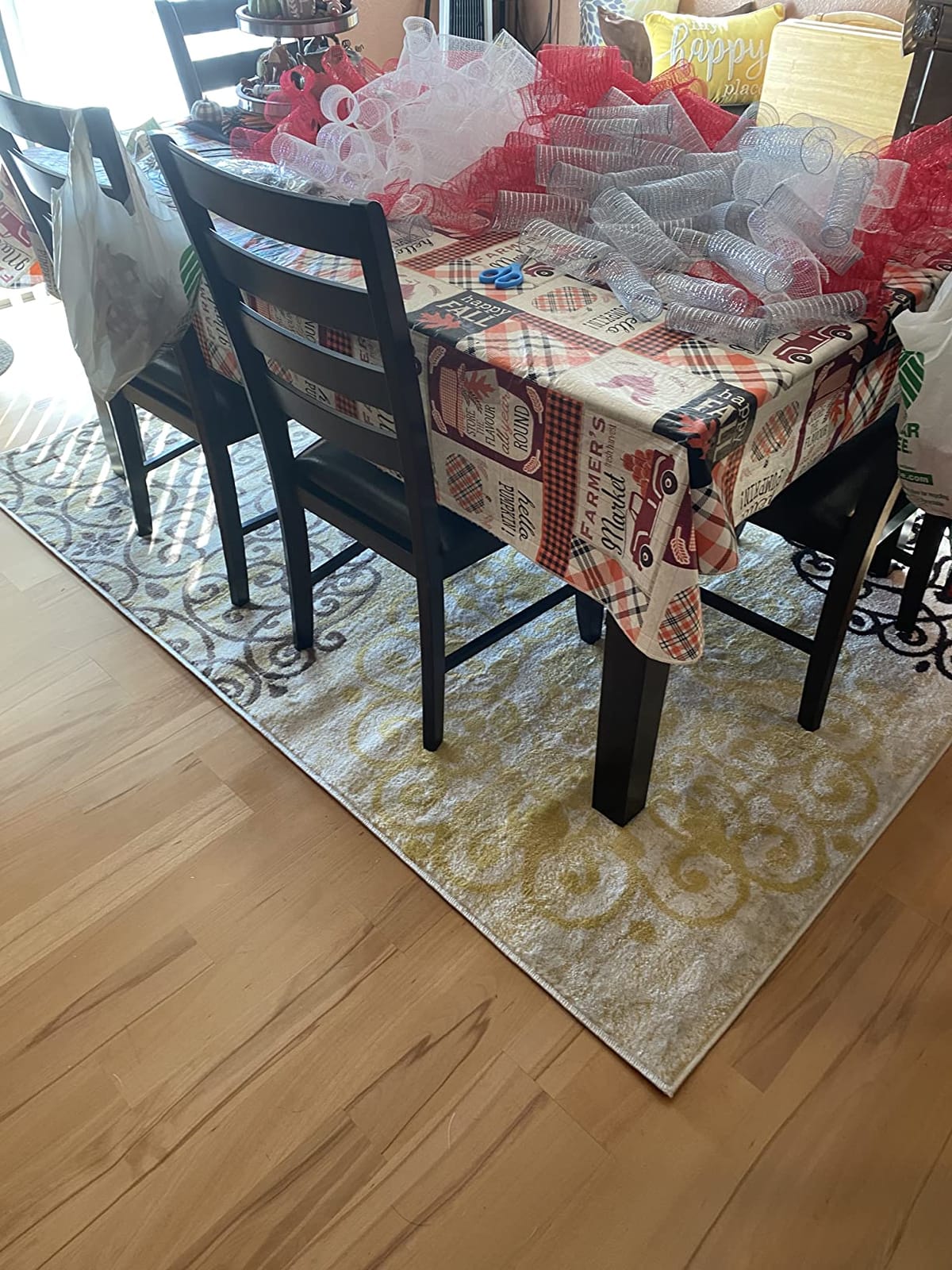 Rugshop Contemporary Modern Floral High Traffic Runner Rug Gray 2' x 7'2