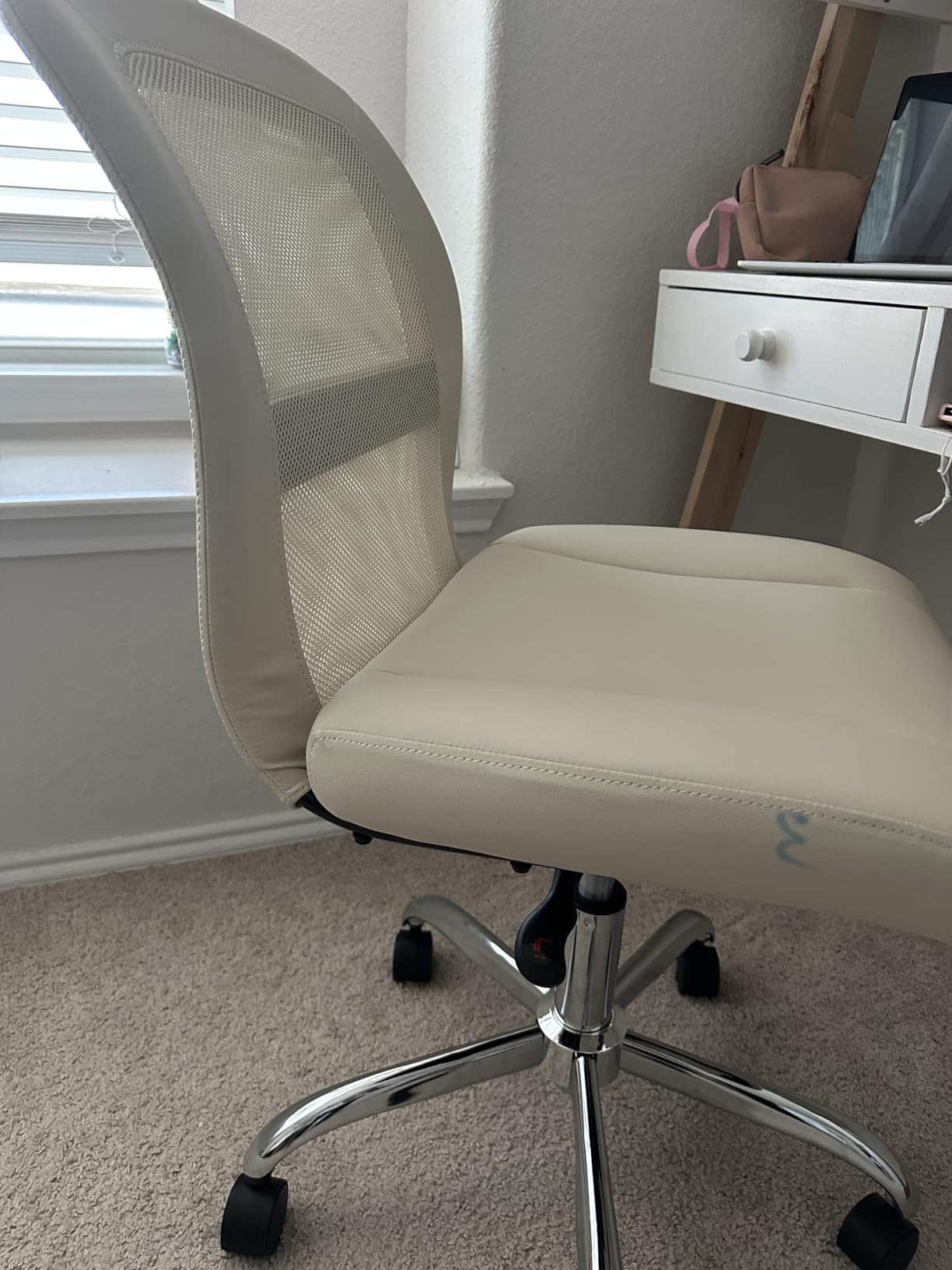Serta Armless Small Home Desk Chair with Wheels, Ergonomic Mesh Back Chair customer photo 1