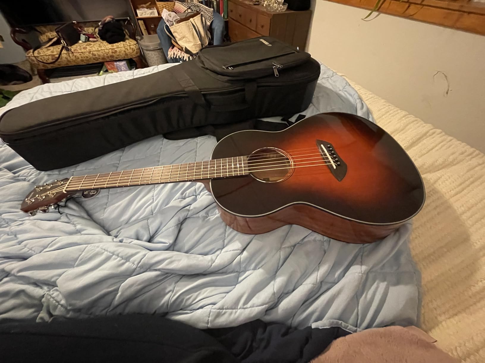 Yamaha CSF1M TBS Parlor Size Acoustic Guitar with Hard Gig Bag- Tobacco Brown Sunburst customer photo 1