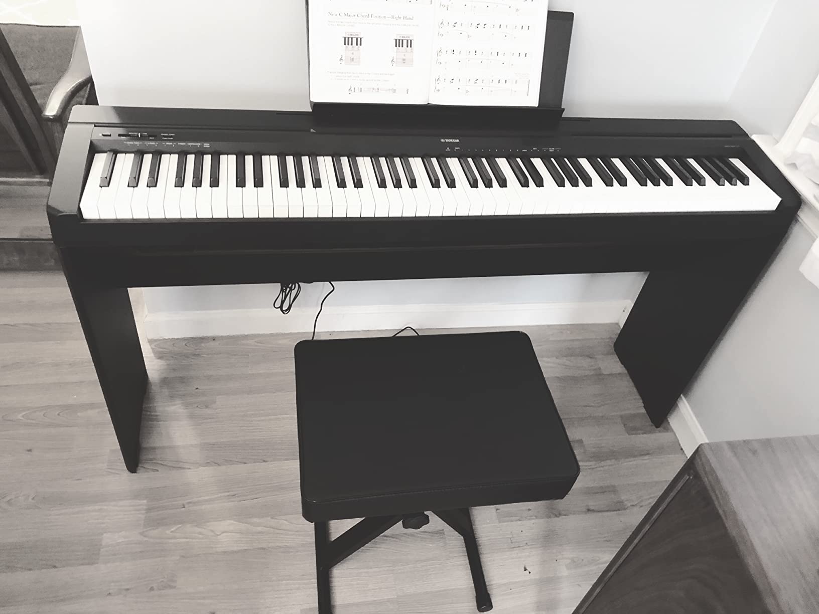YAMAHA P45 88-Key Weighted Digital Piano Home Bundle With Wooden Furniture Stand And Bench customer photo 2