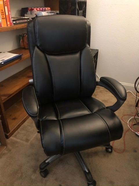 Amazon Basics Big & Tall Executive Office Chair with Lumbar Support, Adjustable Height, 350-Pound Capacity, 28.5
